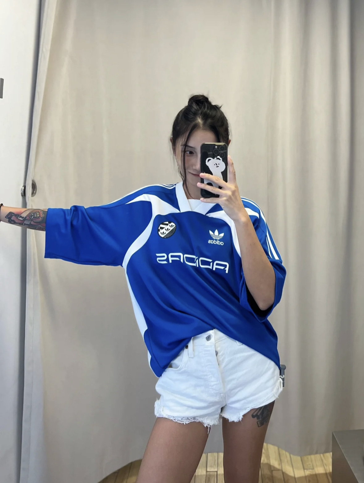 Adidas ⚽️復古美式球衣 短袖 藍