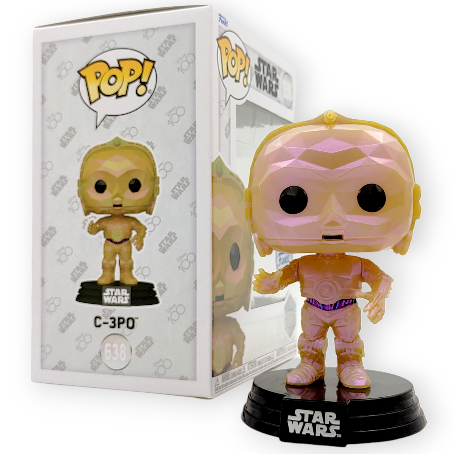 FUNKO POP<迪士尼100週年_星球大戰StarWars>C-3PO(鑽石切割版)-No.638