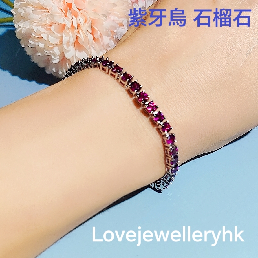 天然石榴石手鍊    GB011