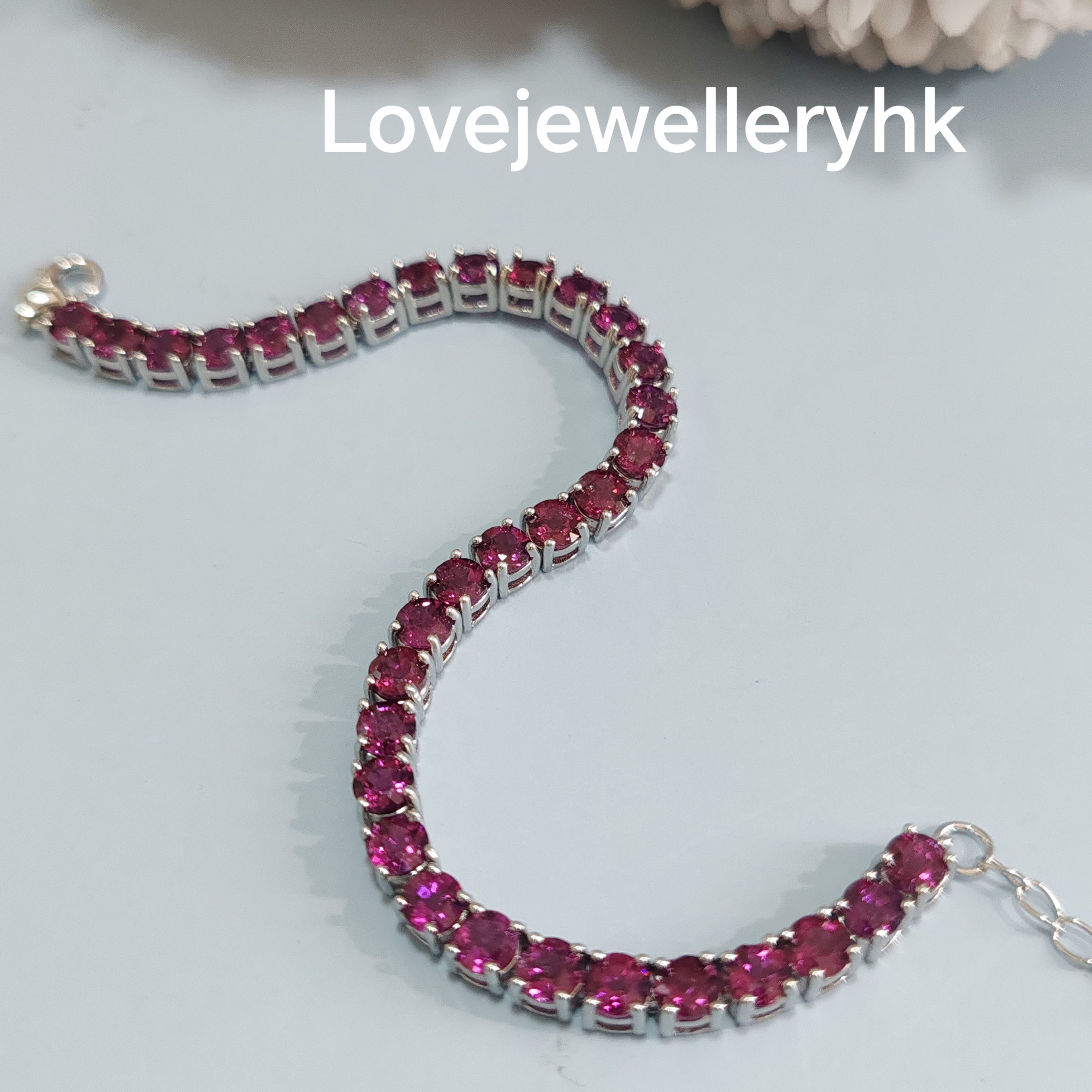 天然石榴石手鍊    GB011