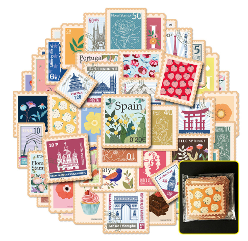 50张复古外国邮票