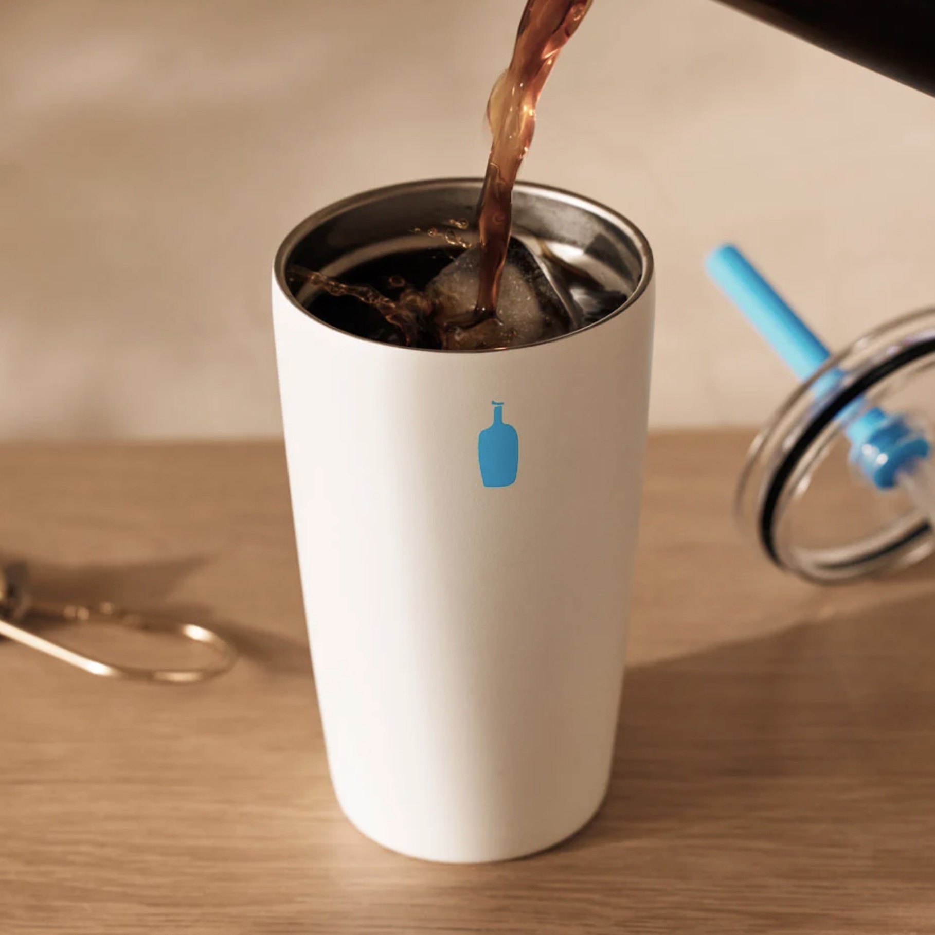 【24H出貨】𝗕𝗹𝘂𝗲 𝗕𝗼𝘁𝘁𝗹𝗲 藍瓶可替換式兩用隨行杯(大容量)