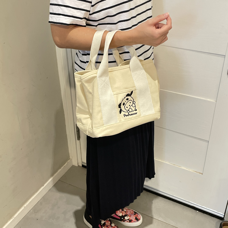 23043-PC Sanrio 單色 PC狗迷你分隔手提袋 #YD23-PC116 白色