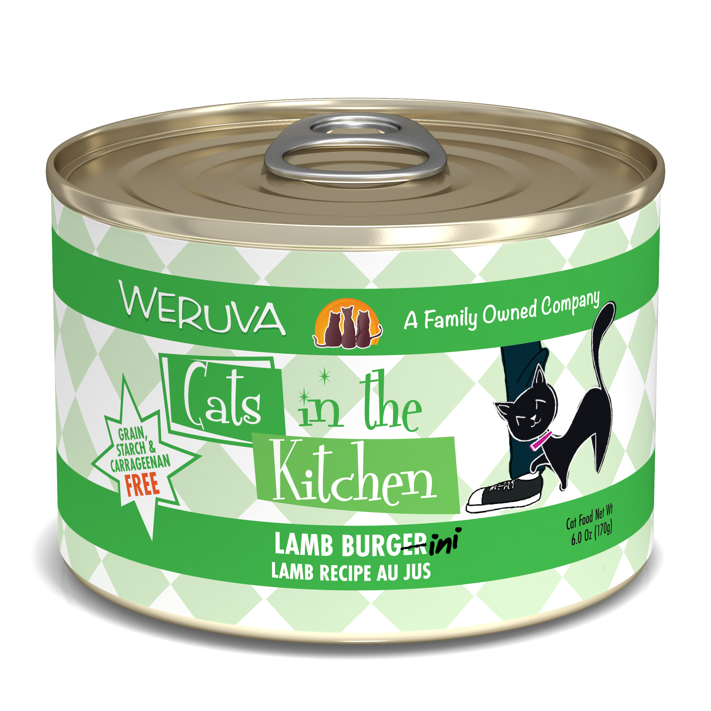 Weruva Cats in the Kitchen – 吞拿+羊 (綠) Lamb Burgini 170g