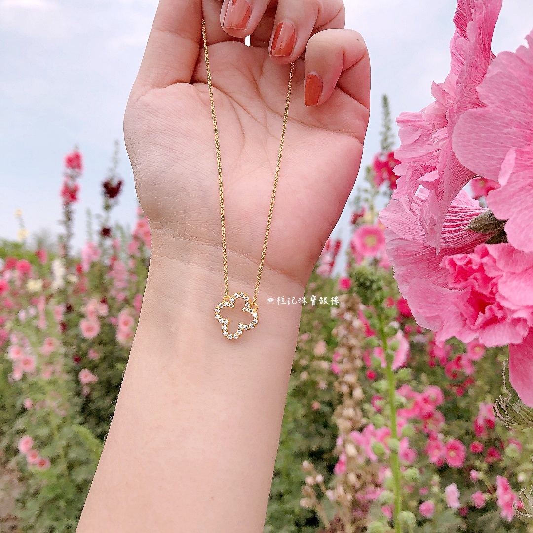 晶亮幸運草 黃金項鍊