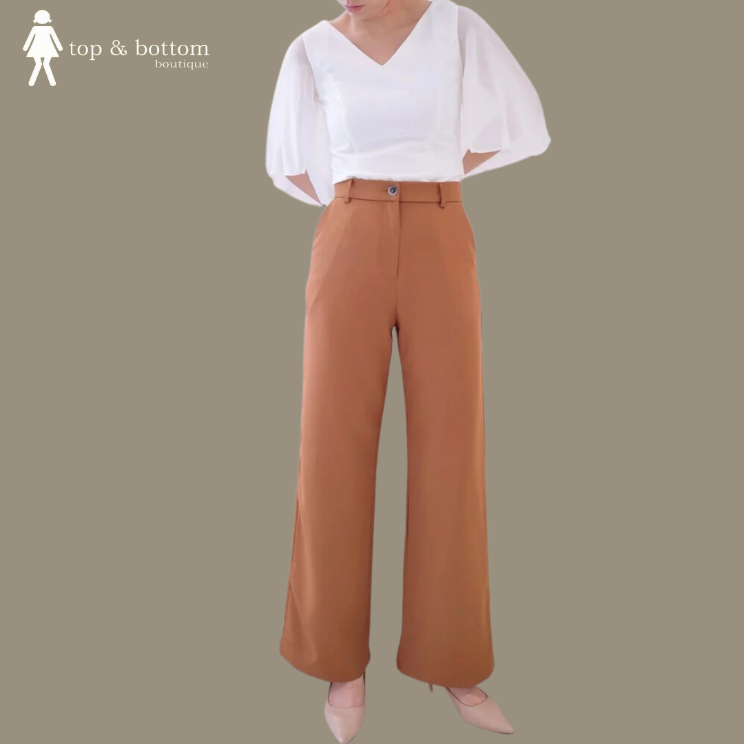 V NECK FLARE SLEEVE BLOUSE