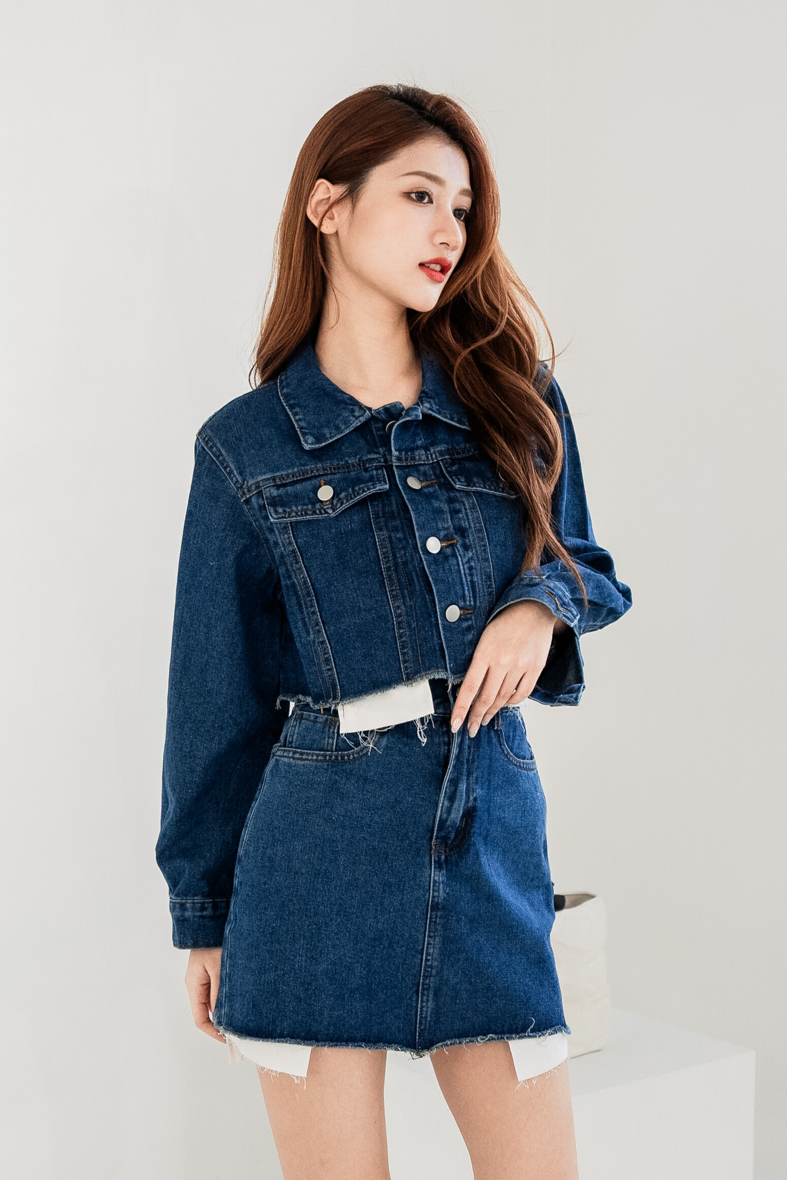 ♡率性口袋外露牛仔外套+短裙套裝（均碼S/Ｍ號都可以穿）02