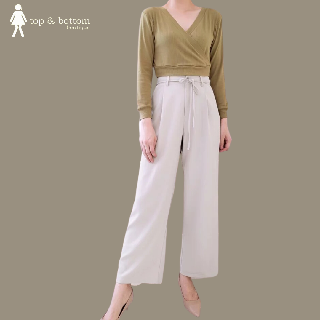 SOLID L/SLEEVE CROP TOP