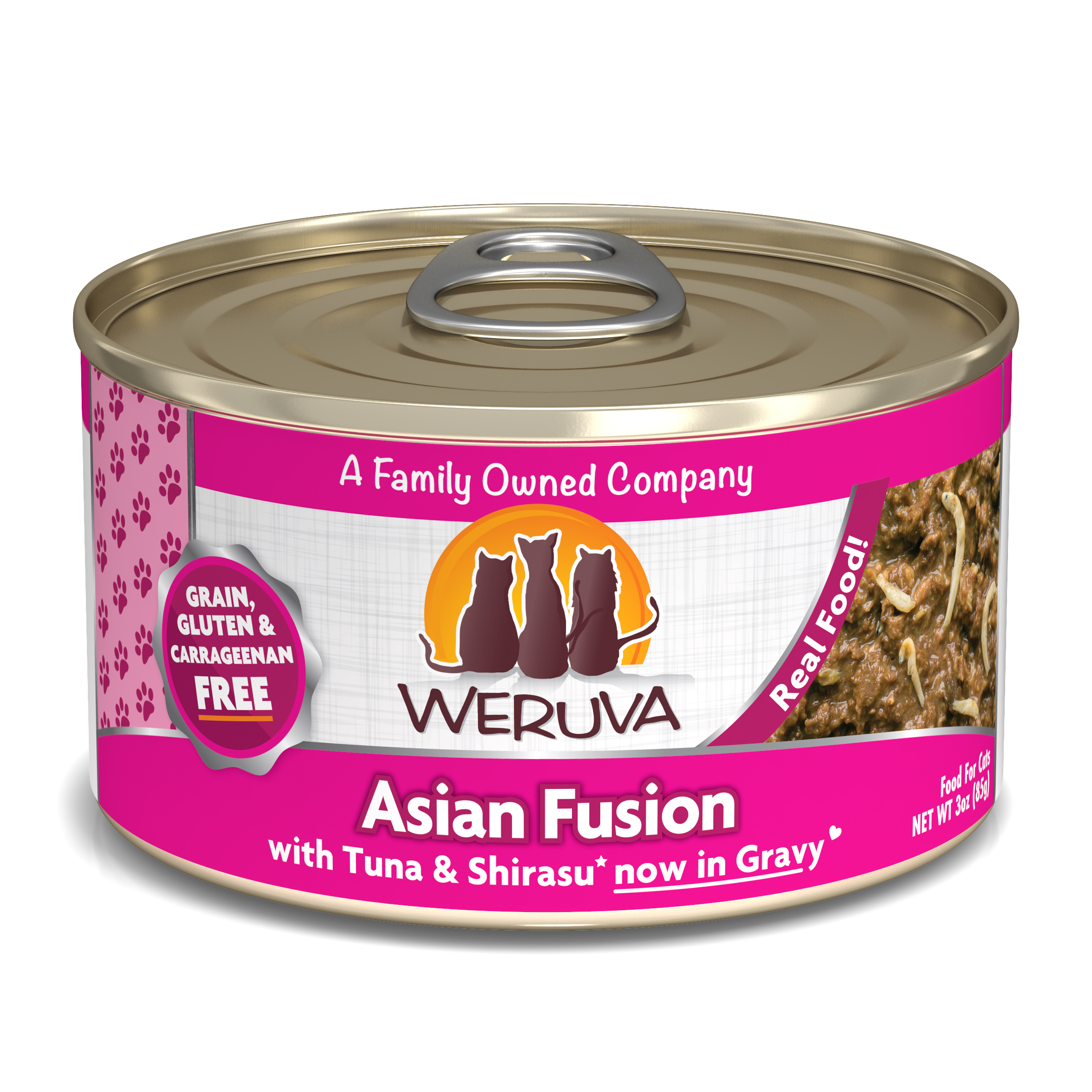 Weruva Classic – 吞拿+白飯魚 (紅) Asian Fusion 85g