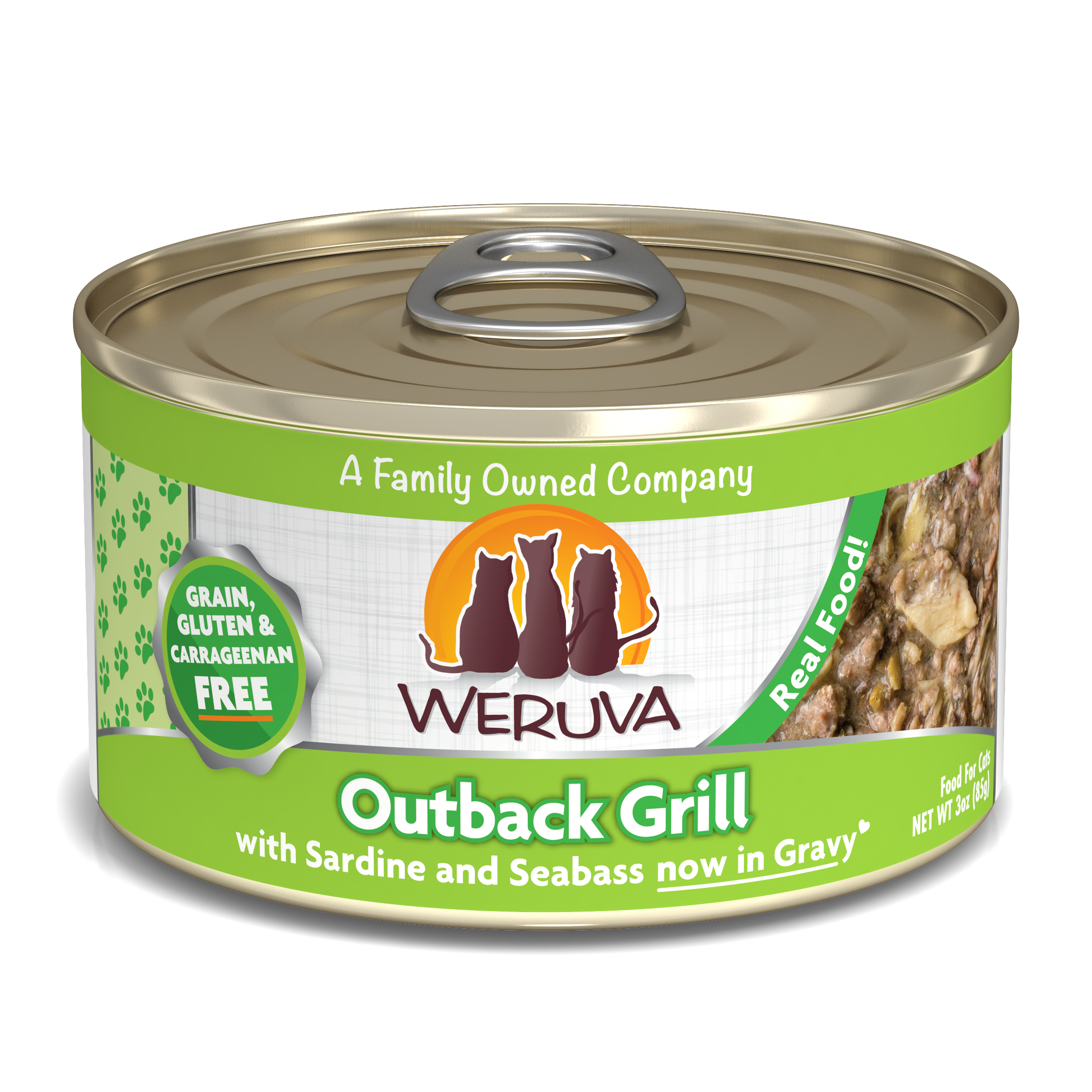 Weruva Classic - 鱸魚+沙甸 (綠) Outback Grill 85g