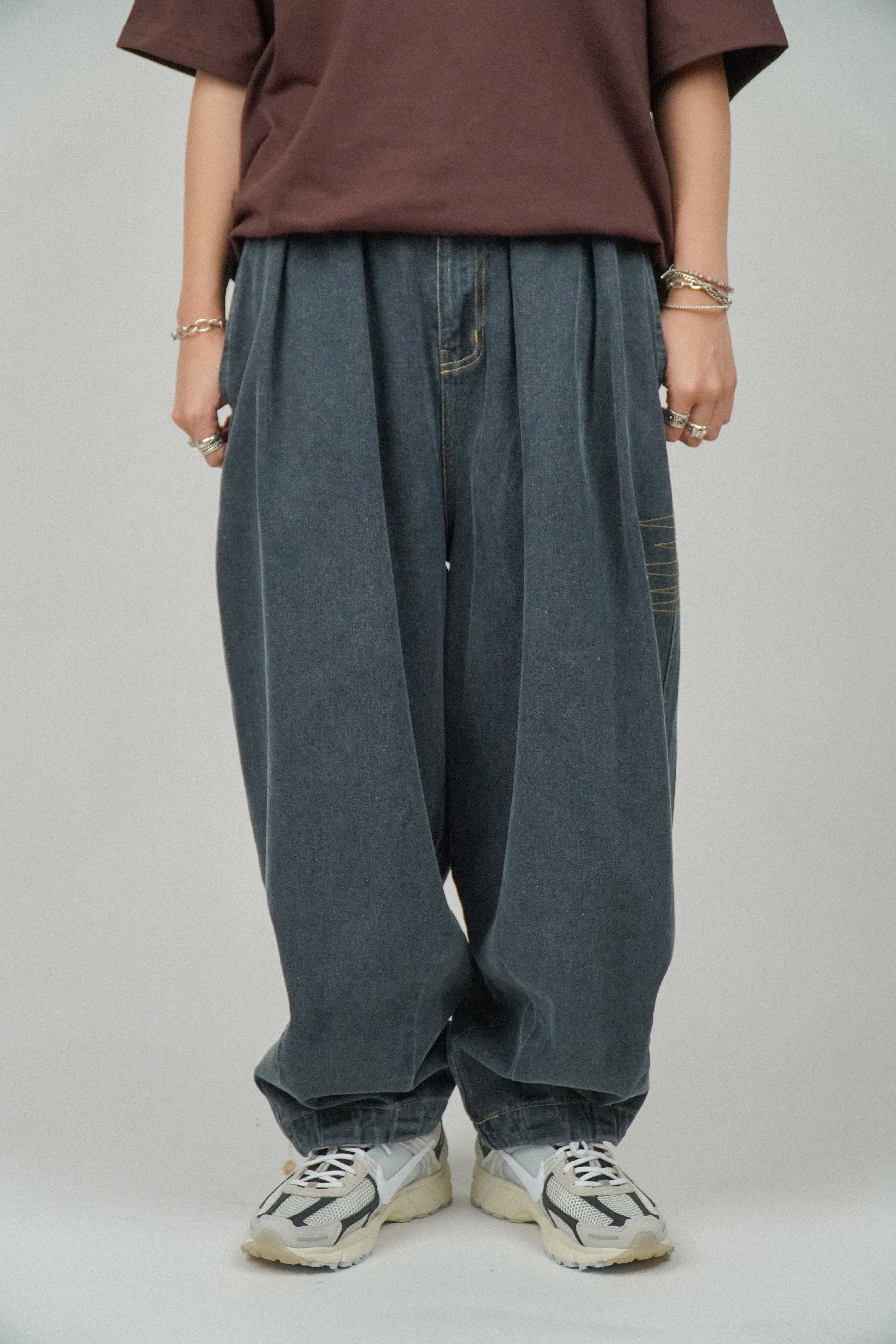 『Always_Good』水洗 做舊 闊腿 牛仔 氣球褲