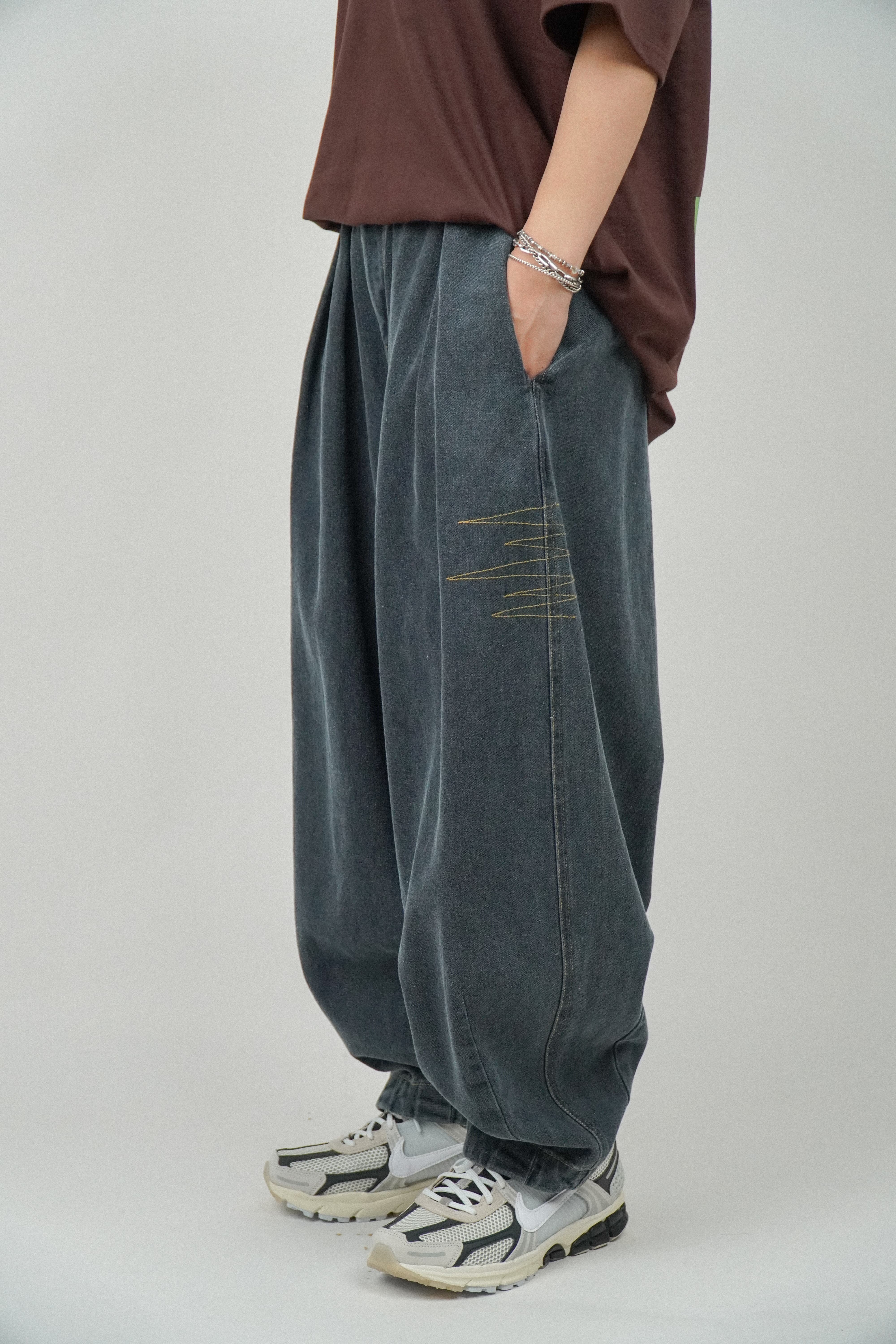 『Always_Good』水洗 做舊 闊腿 牛仔 氣球褲