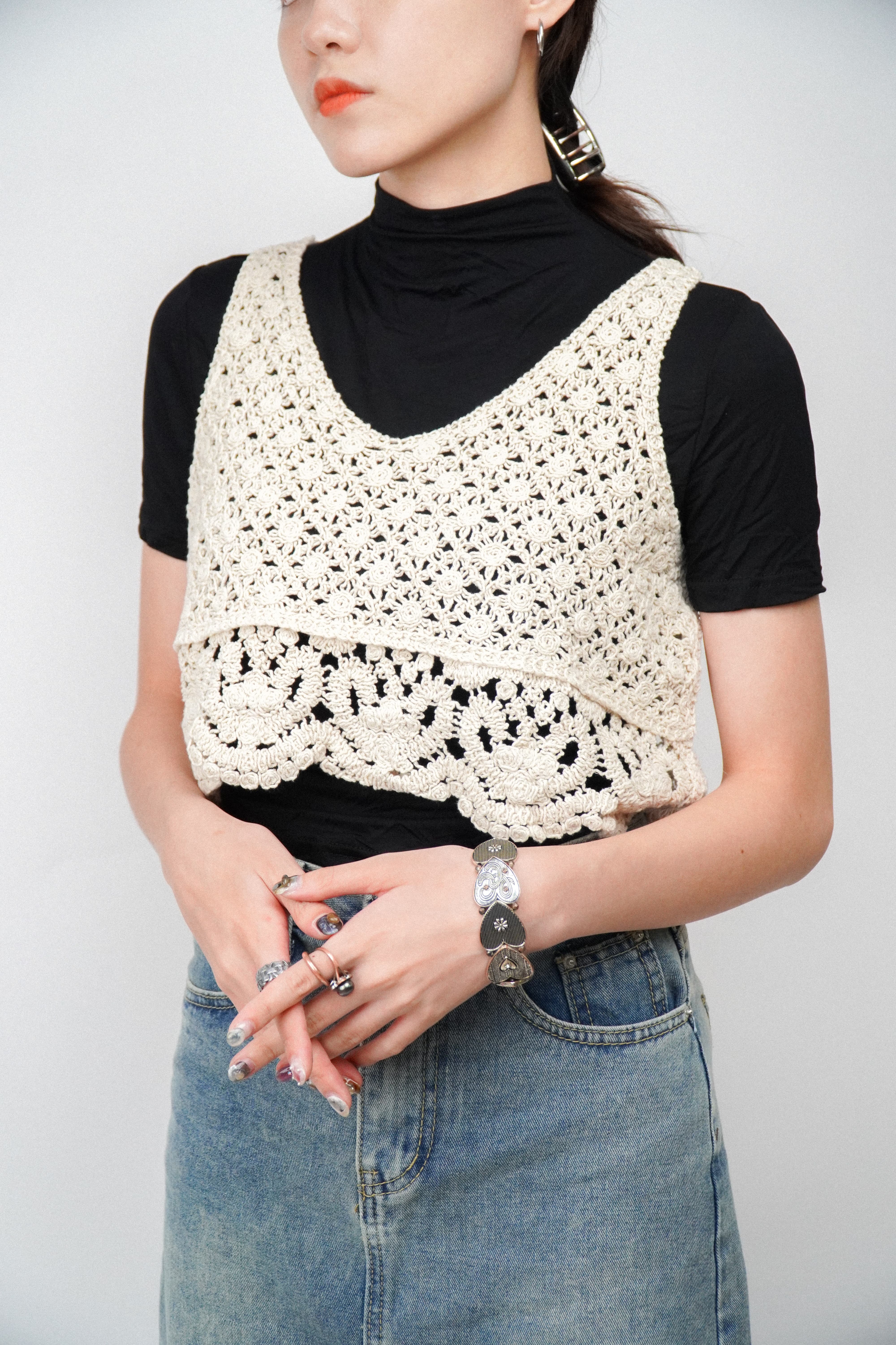 『Always_Good』復古 短版 針織背心