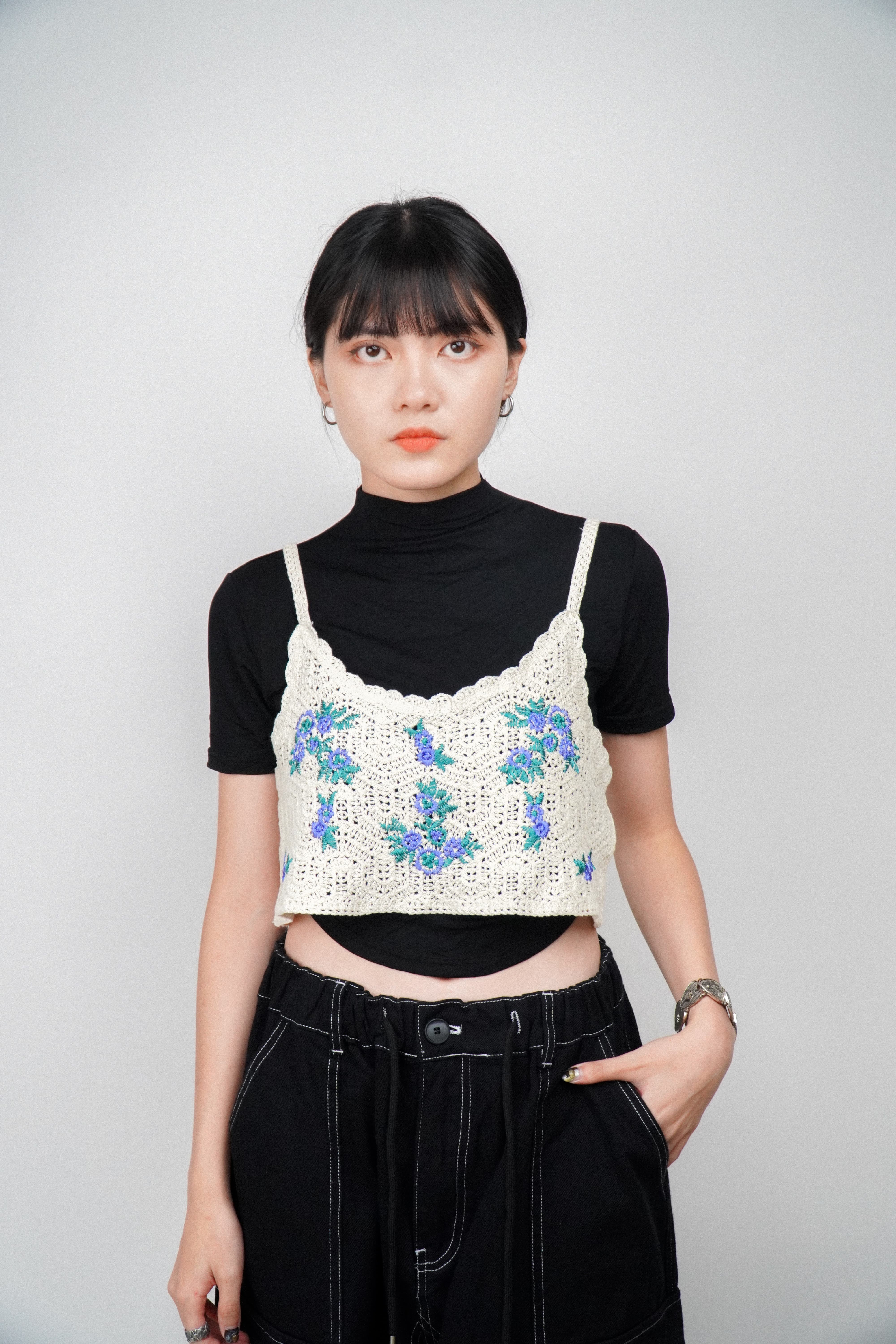 『Always_Good』復古 刺繡 雕花 針織背心