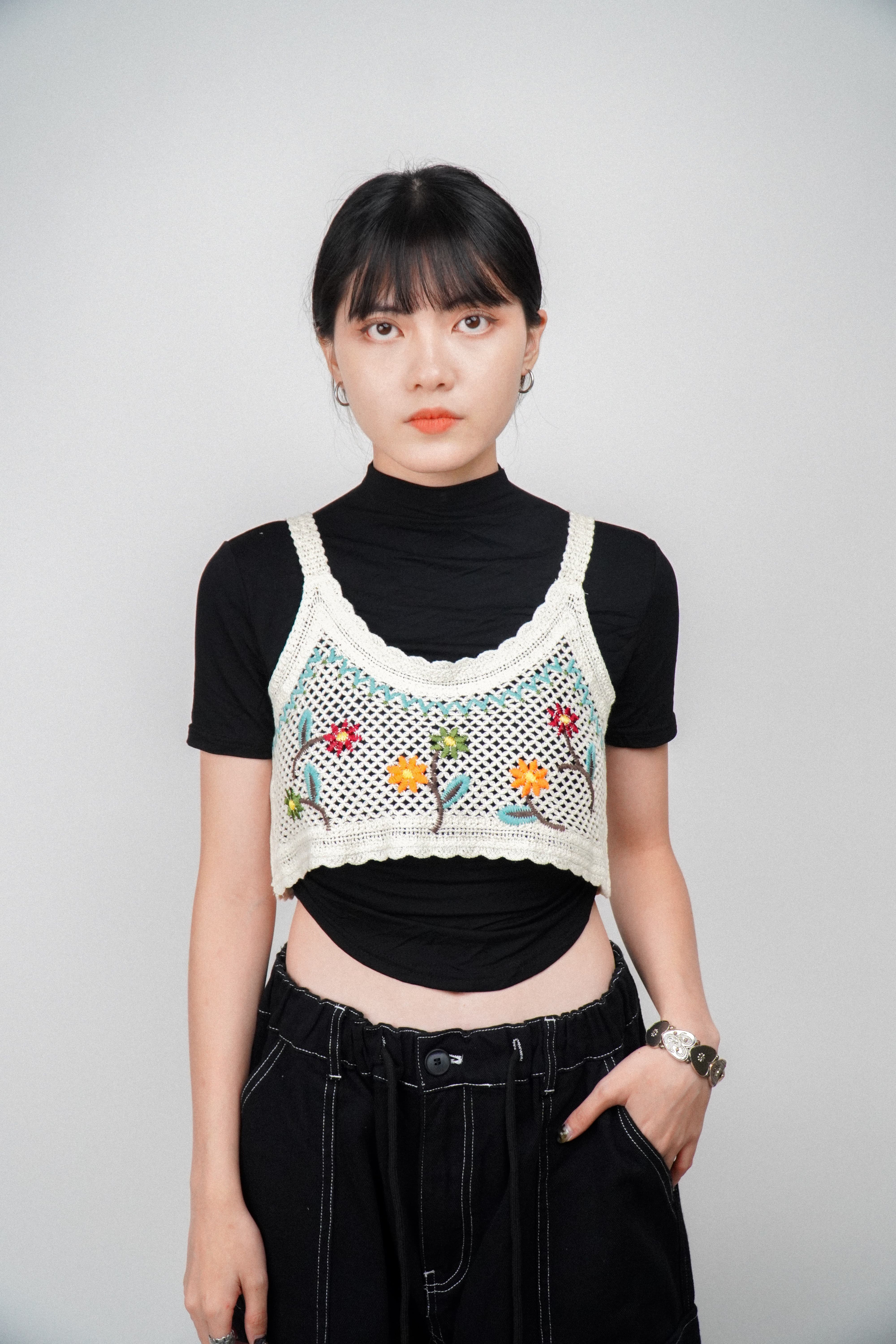 『Always_Good』復古 雕花 刺繡 針織背心