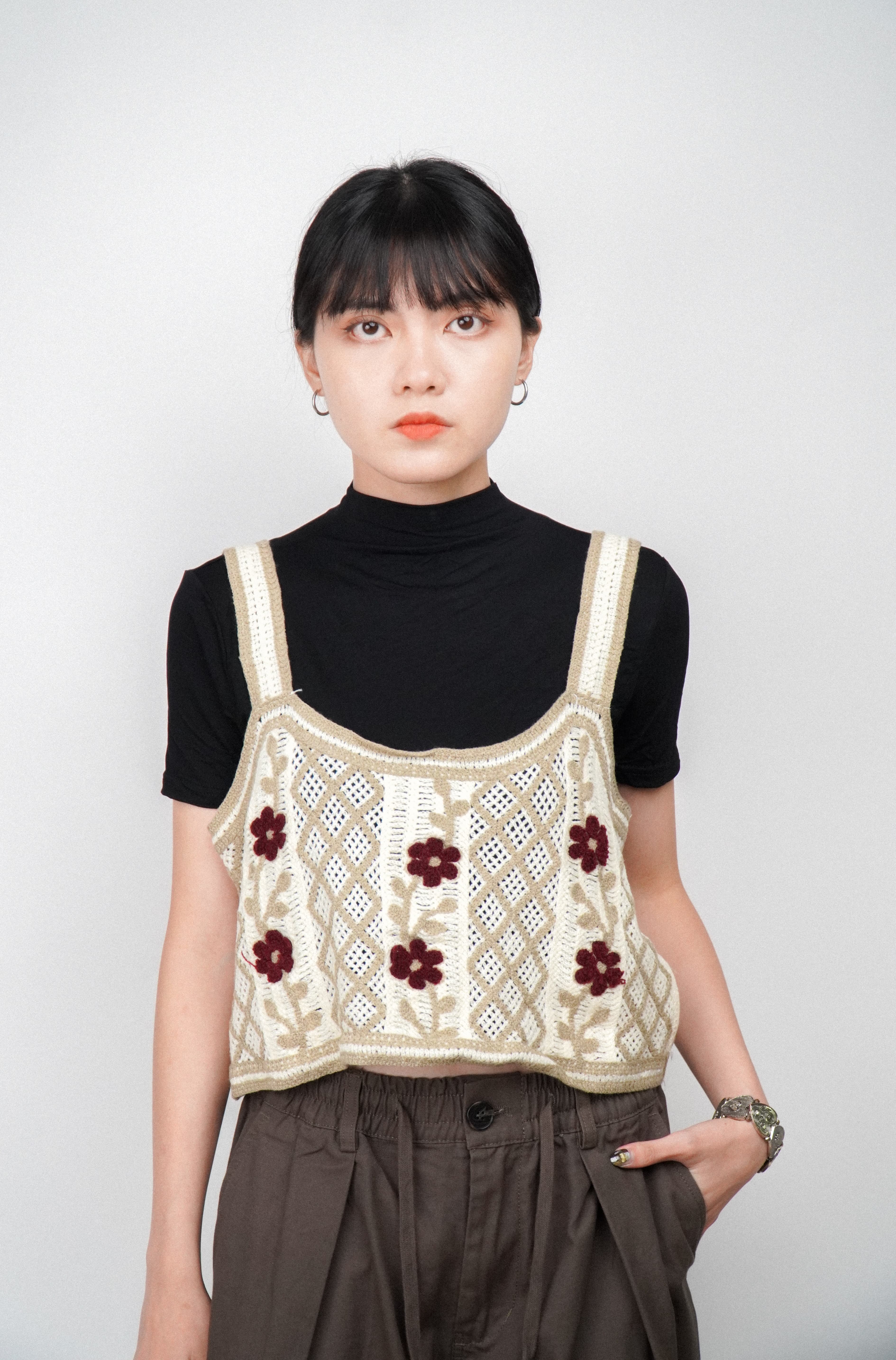 『Always_Good』復古 刺繡 雕花 針織背心