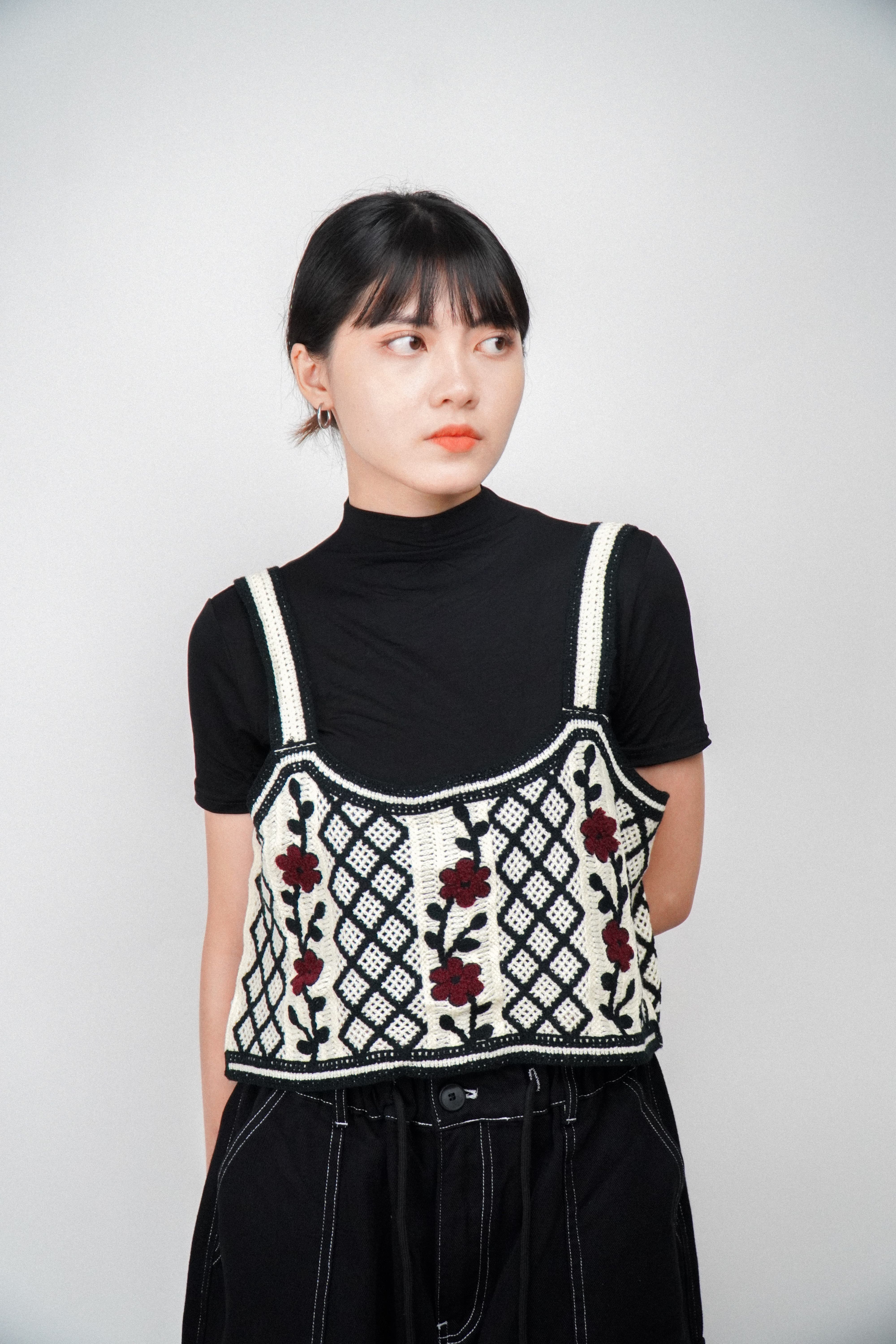 『Always_Good』復古 刺繡 雕花 針織背心