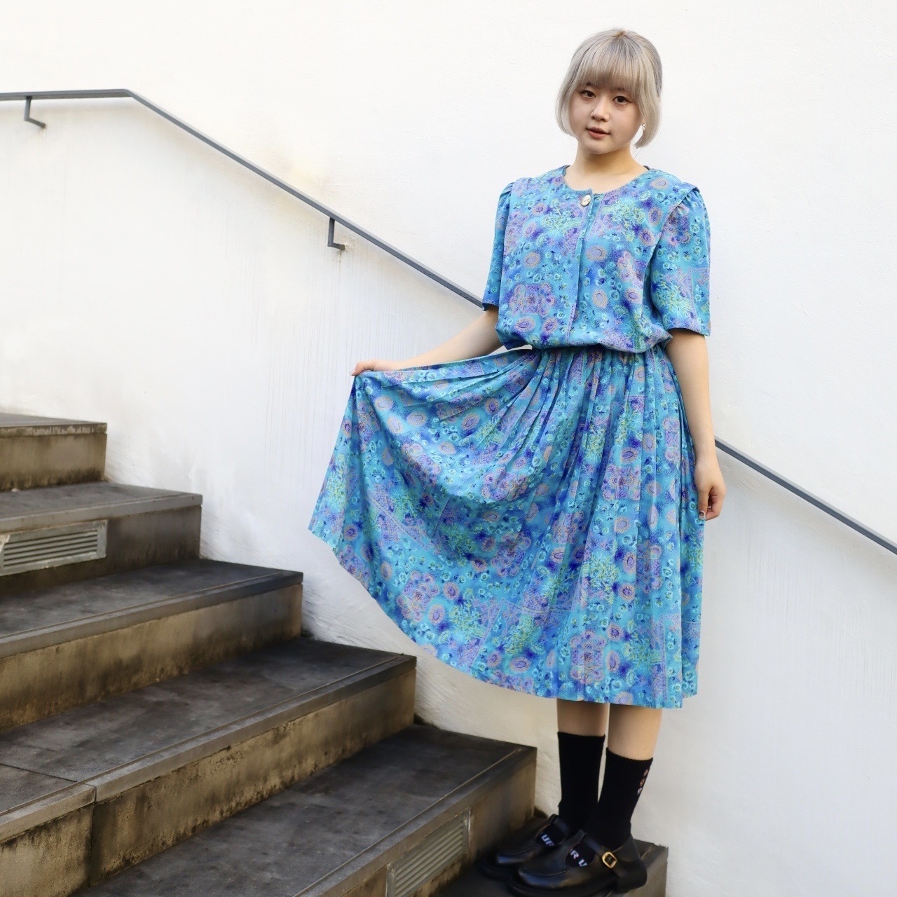 藍色夢幻海底世界連身裙