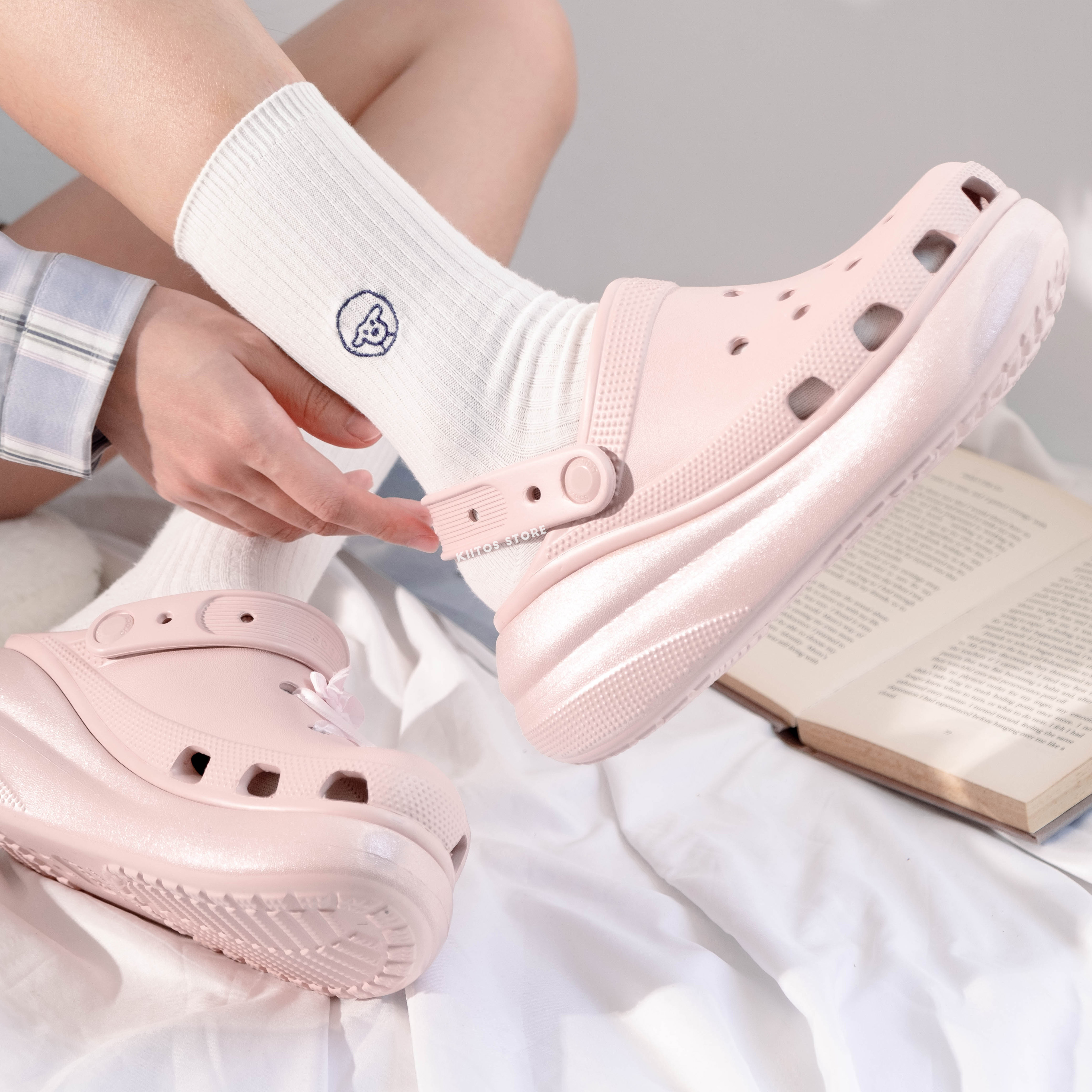 卡駱馳Crocs Classic Crush Clog 骨白厚底增高泡芙鞋雲朵鞋男鞋女鞋2075212Y2 | 蝦皮購物