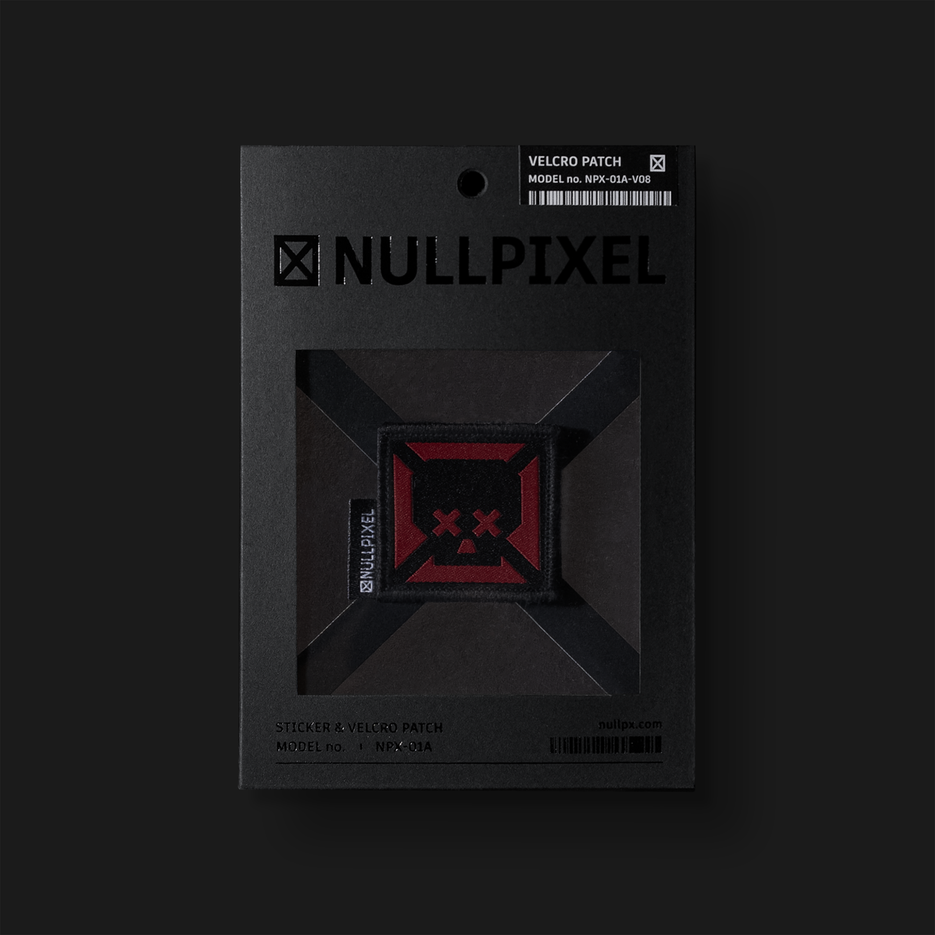 Nullpixel｜RED SKULL VELCRO PATCH (S)