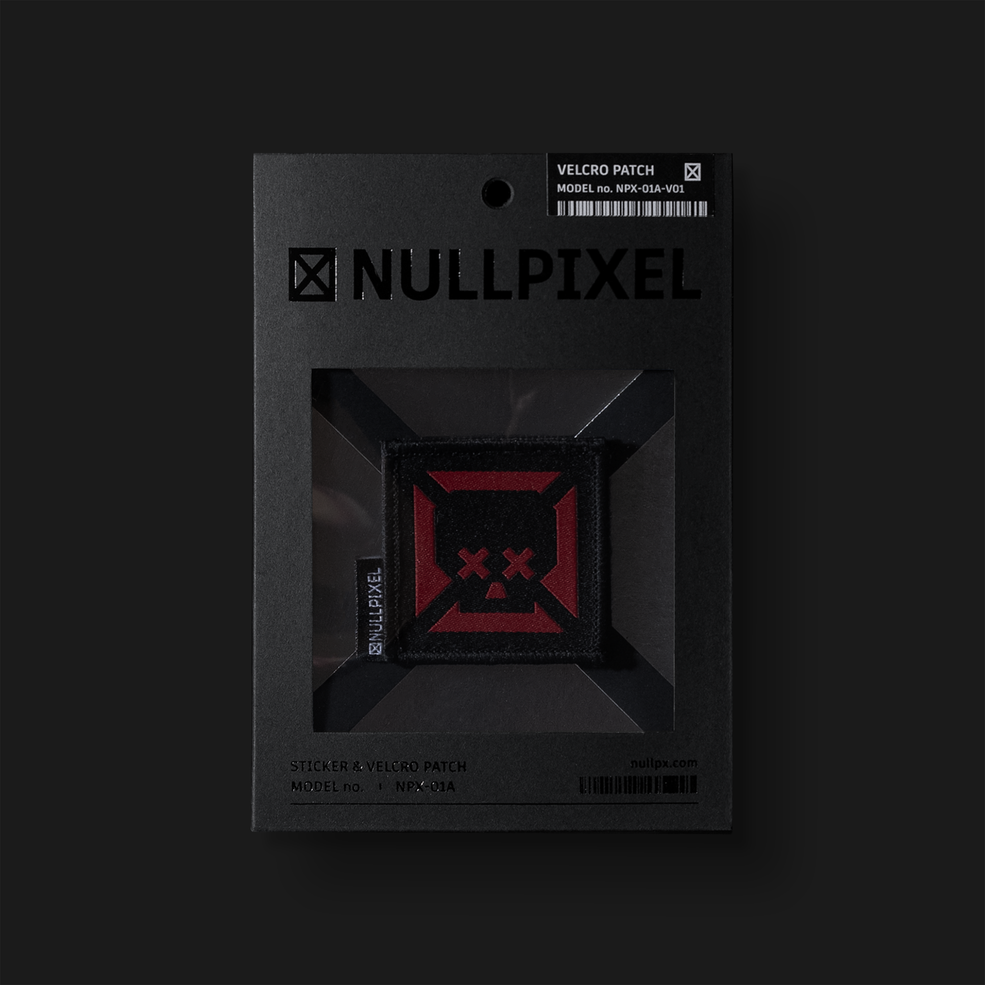 Nullpixel｜Red Skull Velcro Patch - L