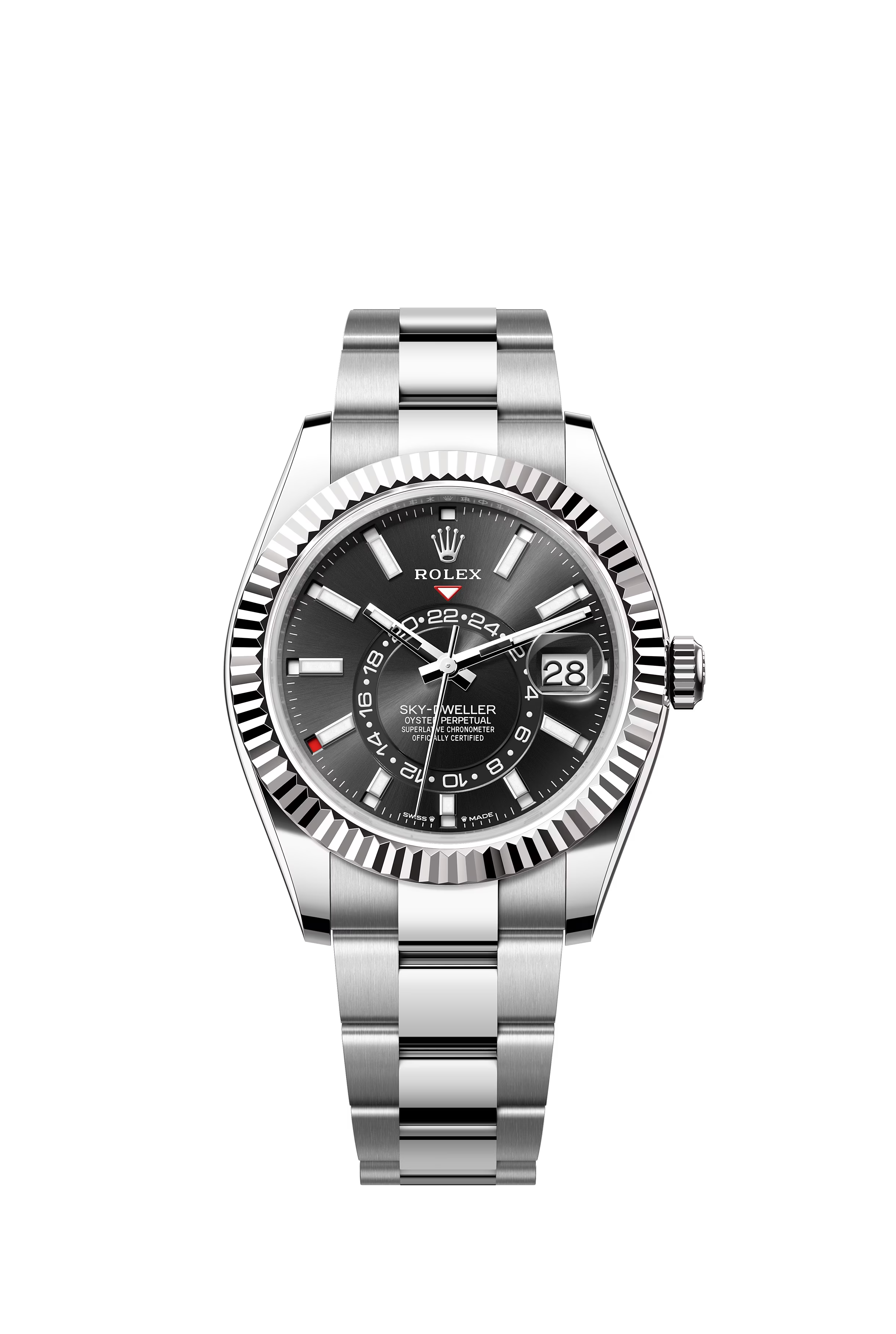 BRAND NEW ROLEX 336934 SKY DWELLER WHITE GOLD STEEL BLACK GMT DATE OYSTER STEEL 42mm