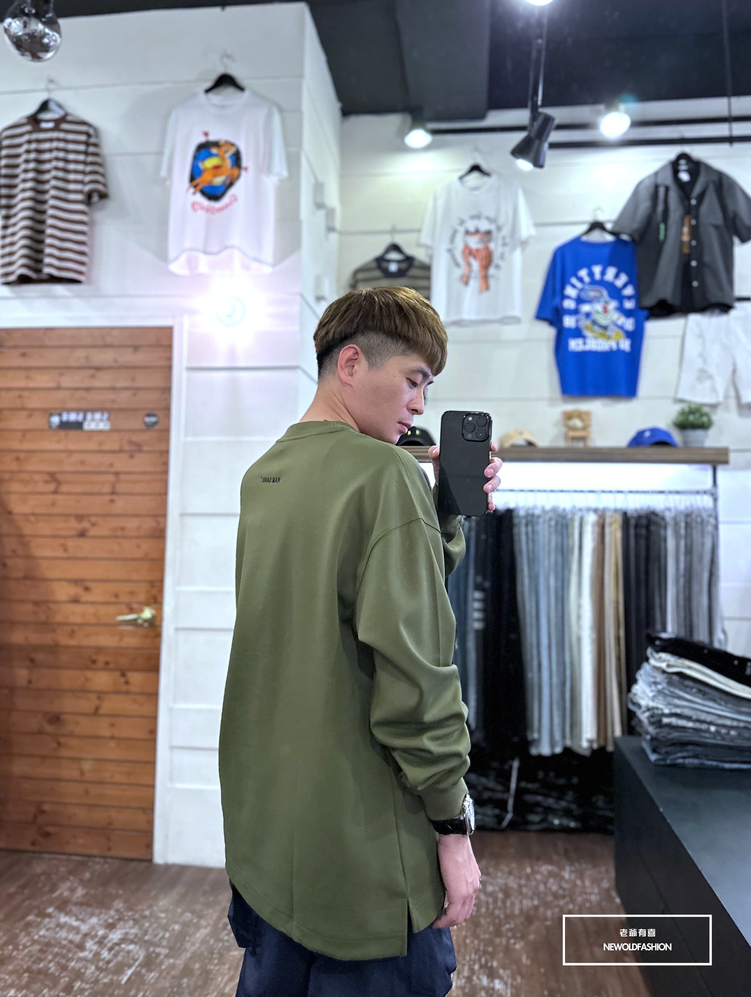 『新品上市』重磅RAM刺繡白標大學T-綠(NOF2309B5534)