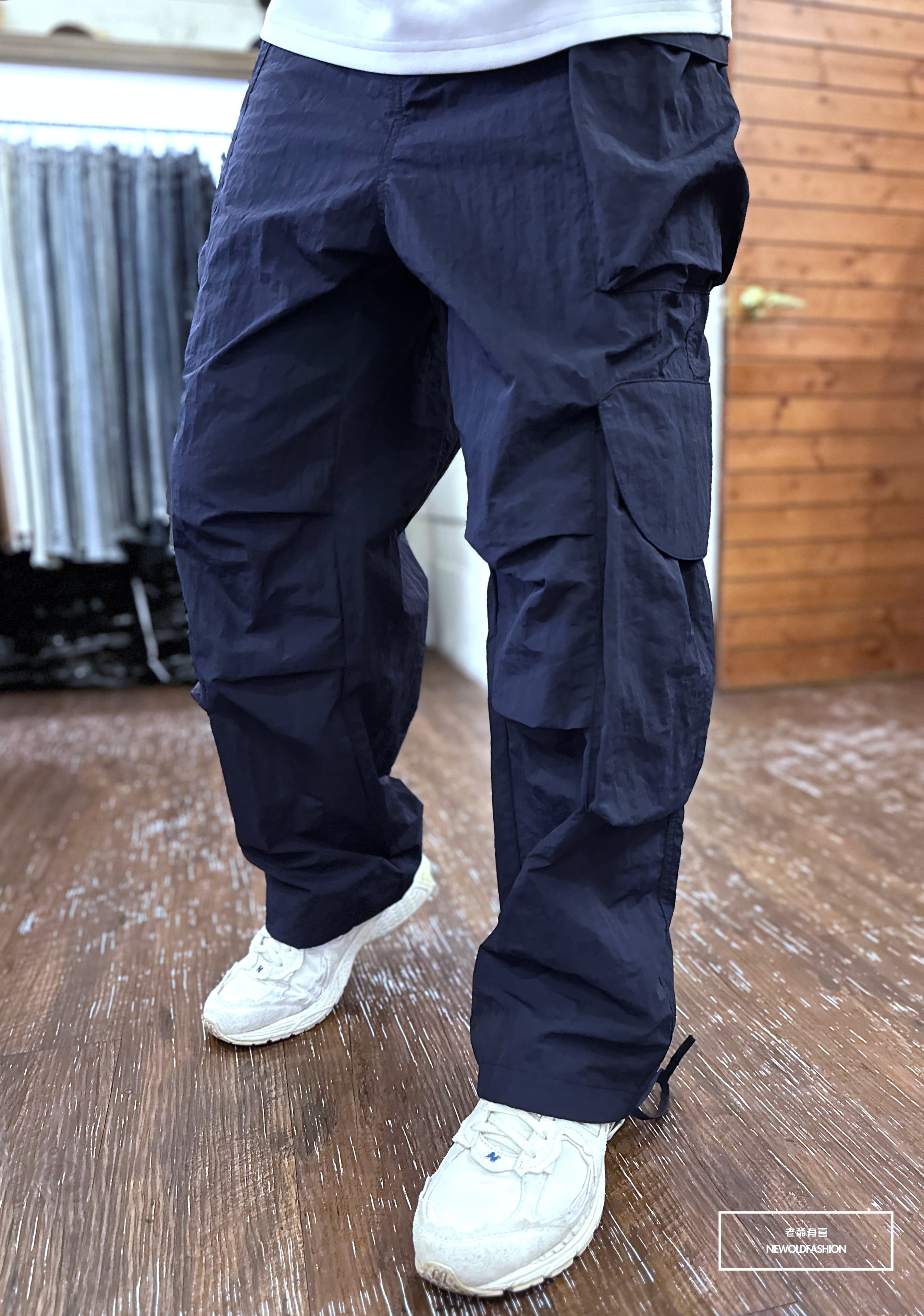 『熱銷到貨』重磅多口袋傘兵工裝長褲-深藍(NOF230913286)