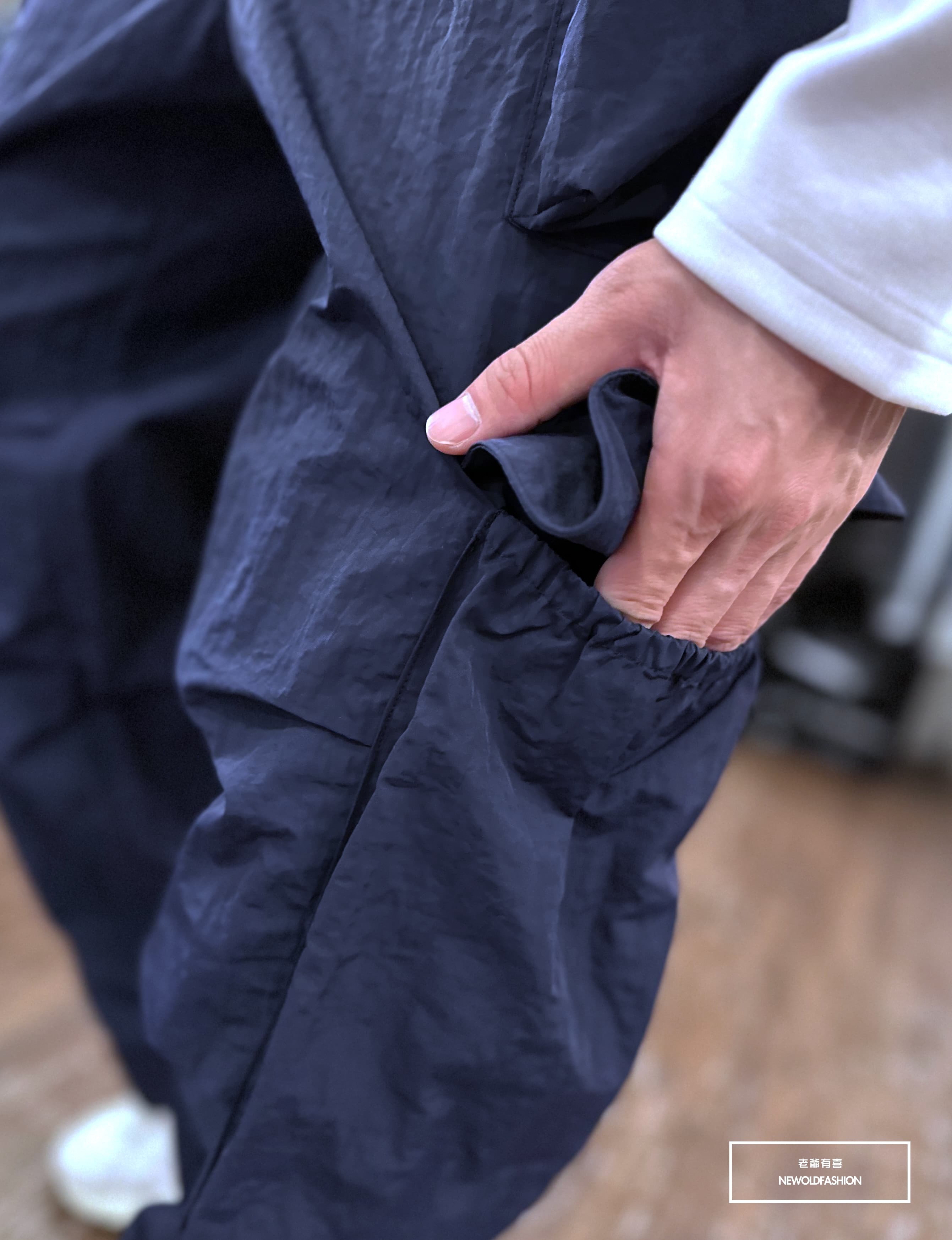 『熱銷到貨』重磅多口袋傘兵工裝長褲-深藍(NOF230913286)