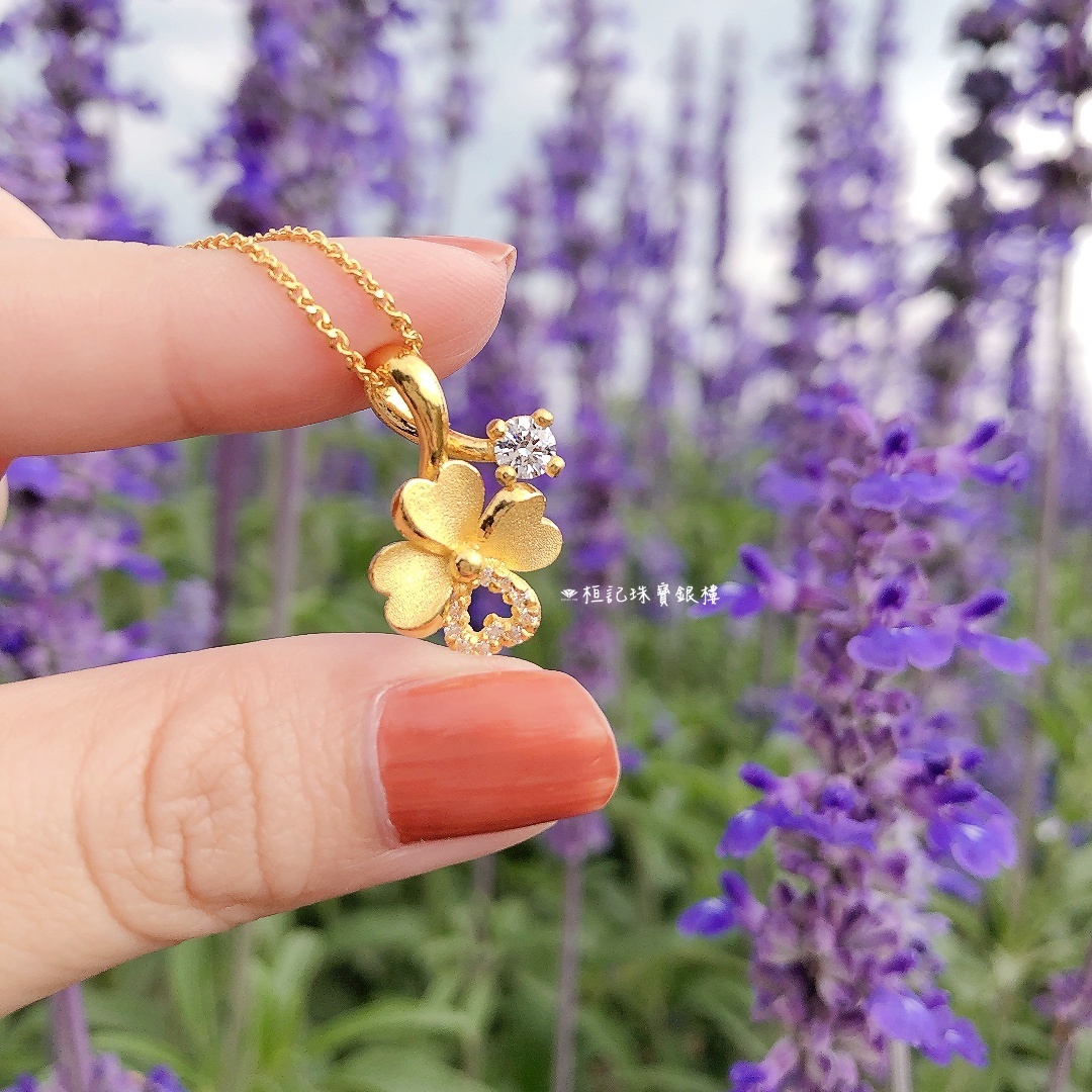 幸運降臨/平安幸運草/幸福圓舞曲 黃金墜子