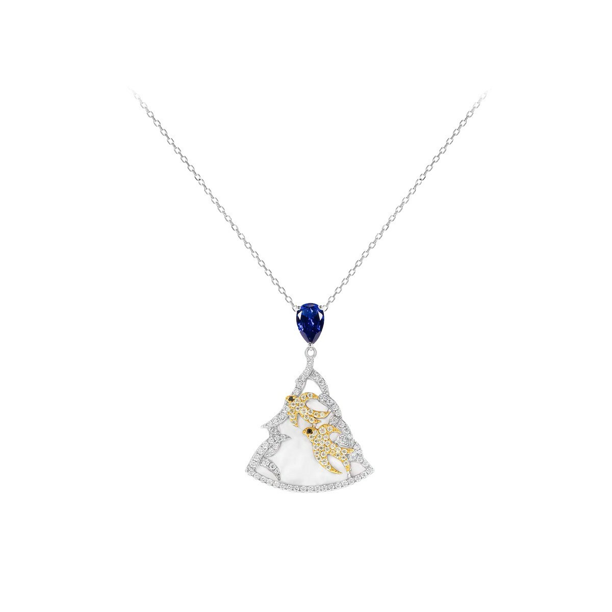 比翼雙飛皇家藍項鍊 925銀項鍊