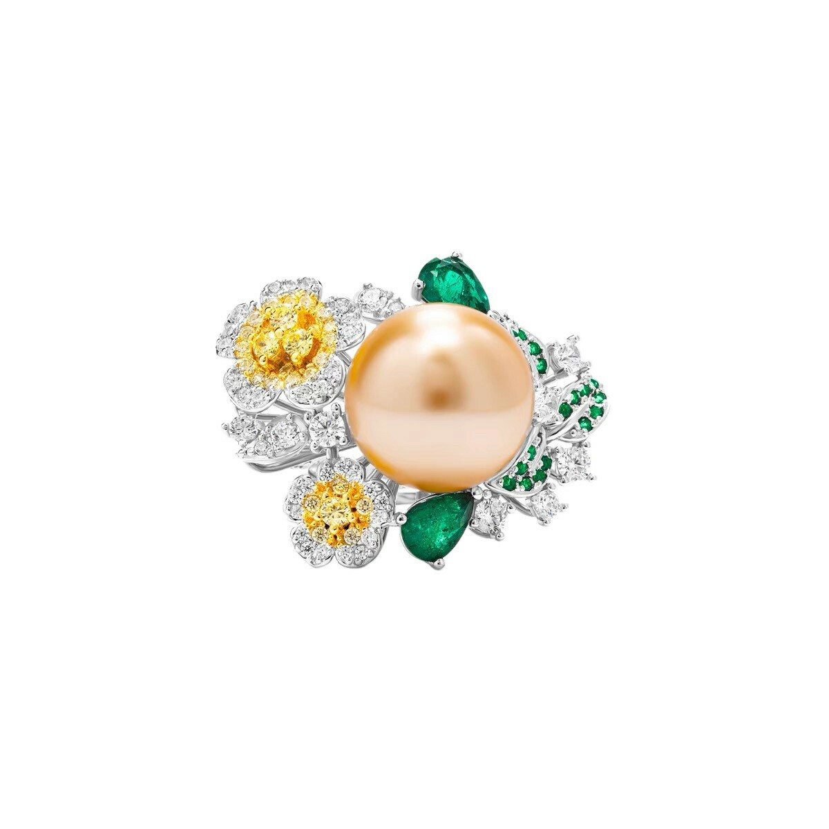 氣質金珍珠戒指 925銀戒指