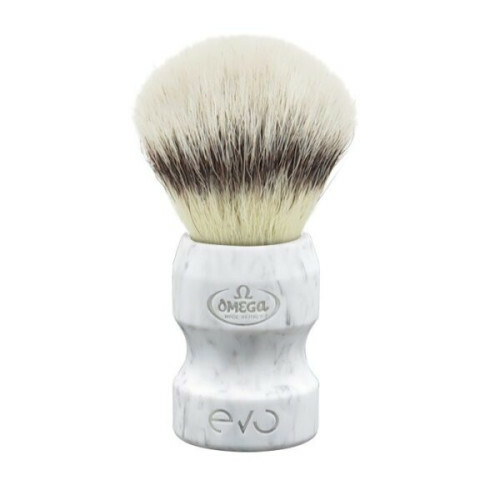 Omega - Evo Shaving Brush - White Marble - E1858
