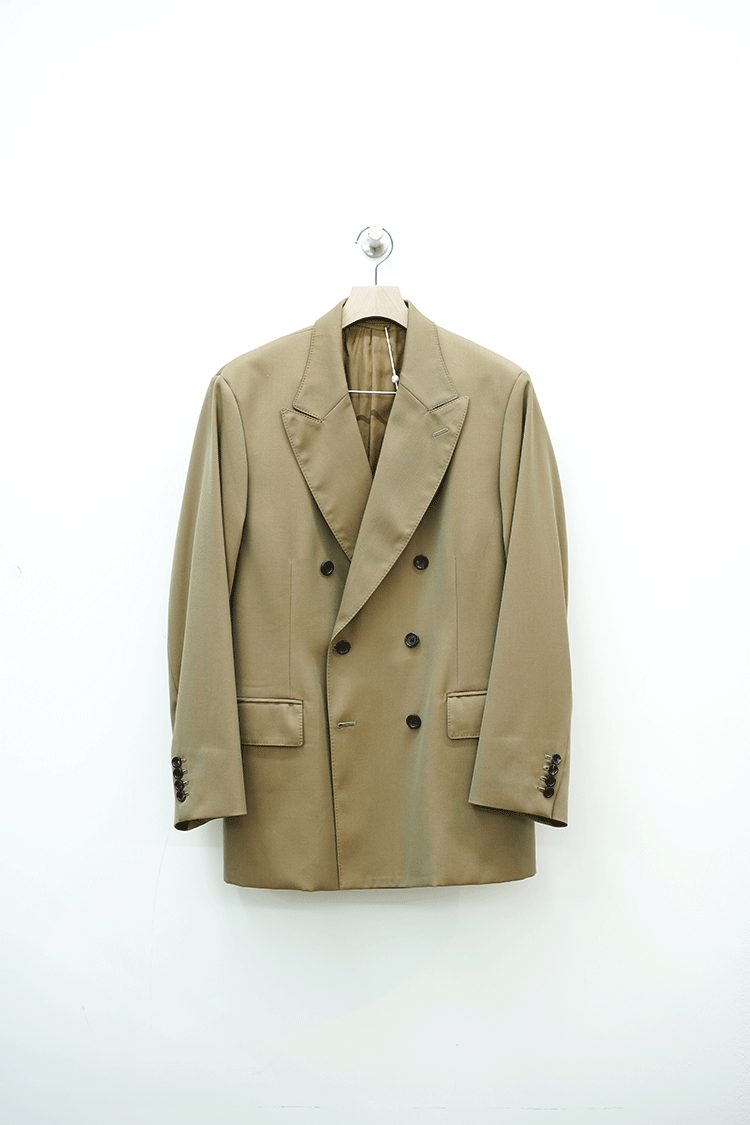 BLURHMS WOOL GABARDINE BLAZER - KHAKI BEIGE