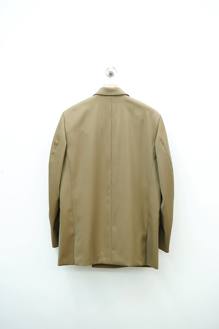 BLURHMS WOOL GABARDINE BLAZER - KHAKI BEIGE
