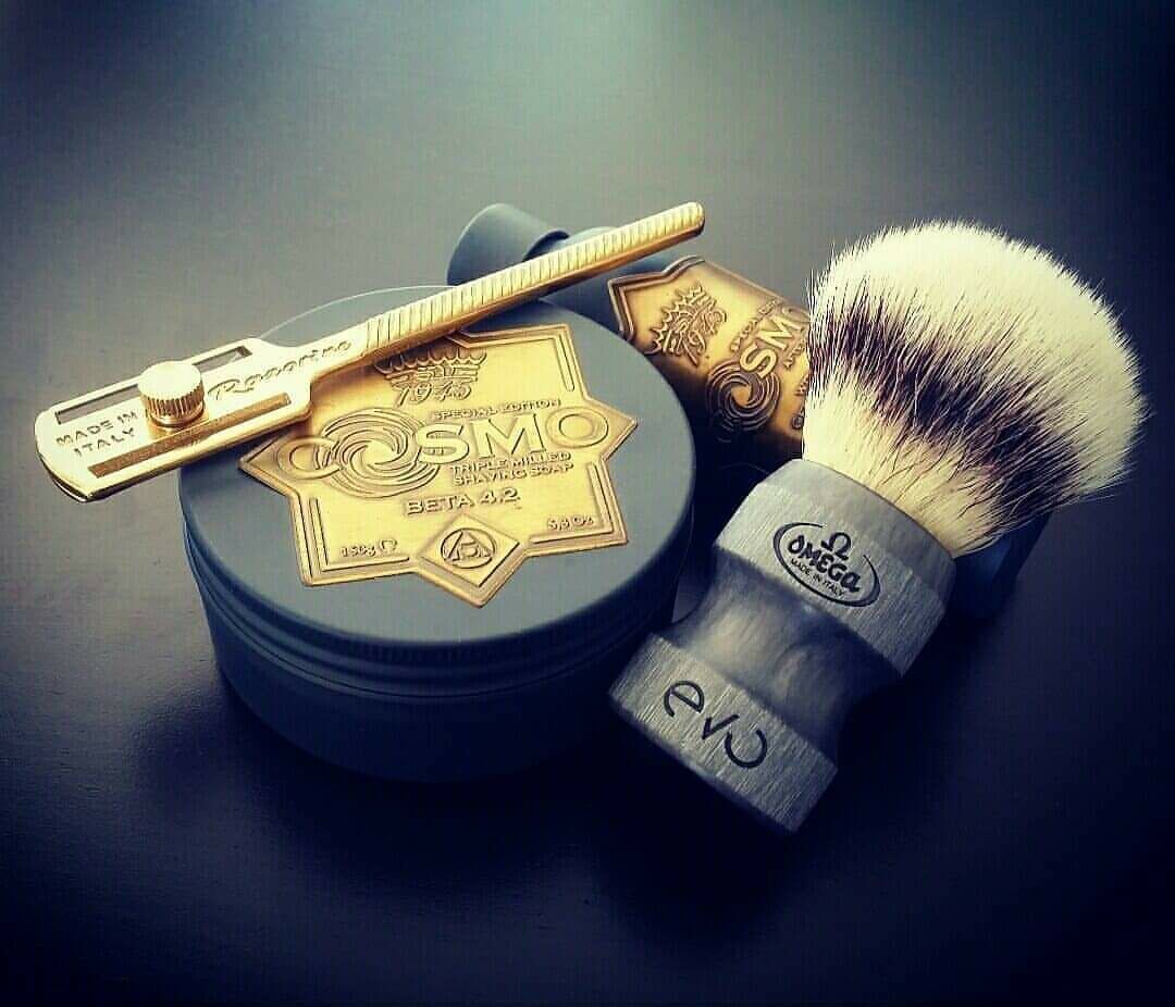 Omega EVO E1857  灰石色合成纖維刮鬍刷