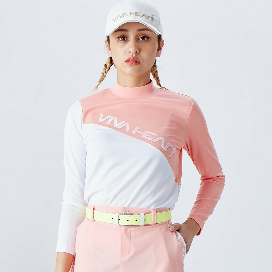 女士-拼色小高領長袖