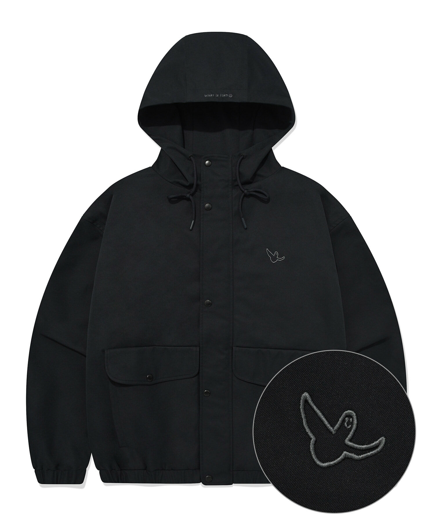 WHAT IT ISN"T 天使 刺繡LOGO 衝鋒衣 連帽外套 多口袋 男女款 OCT