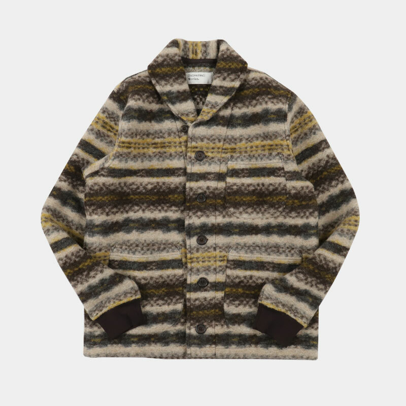 Universal Works New York Cardigan In Fairisle Wool Mix