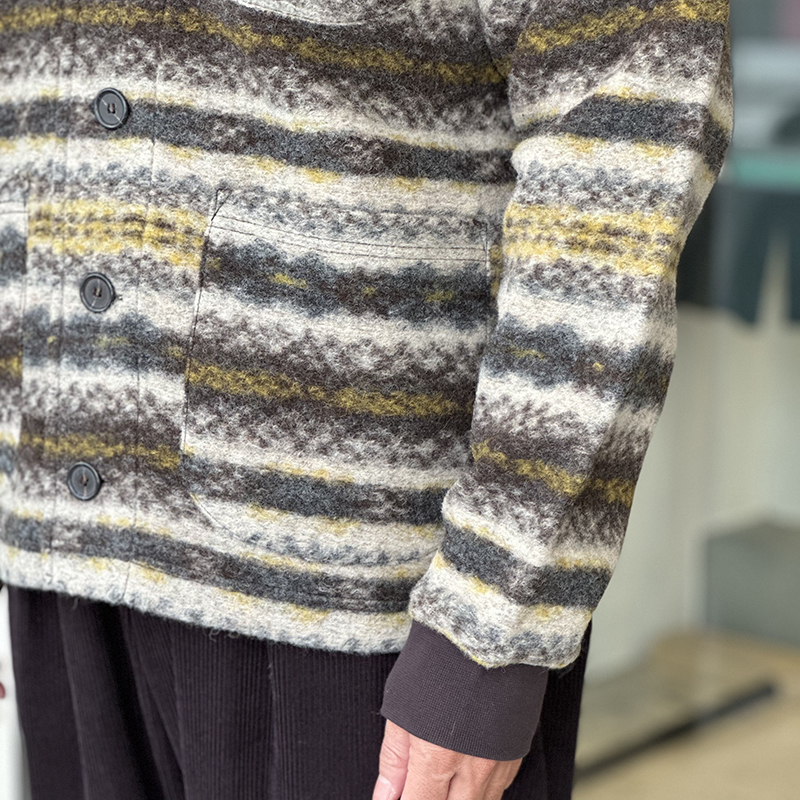 Universal Works New York Cardigan In Fairisle Wool Mix