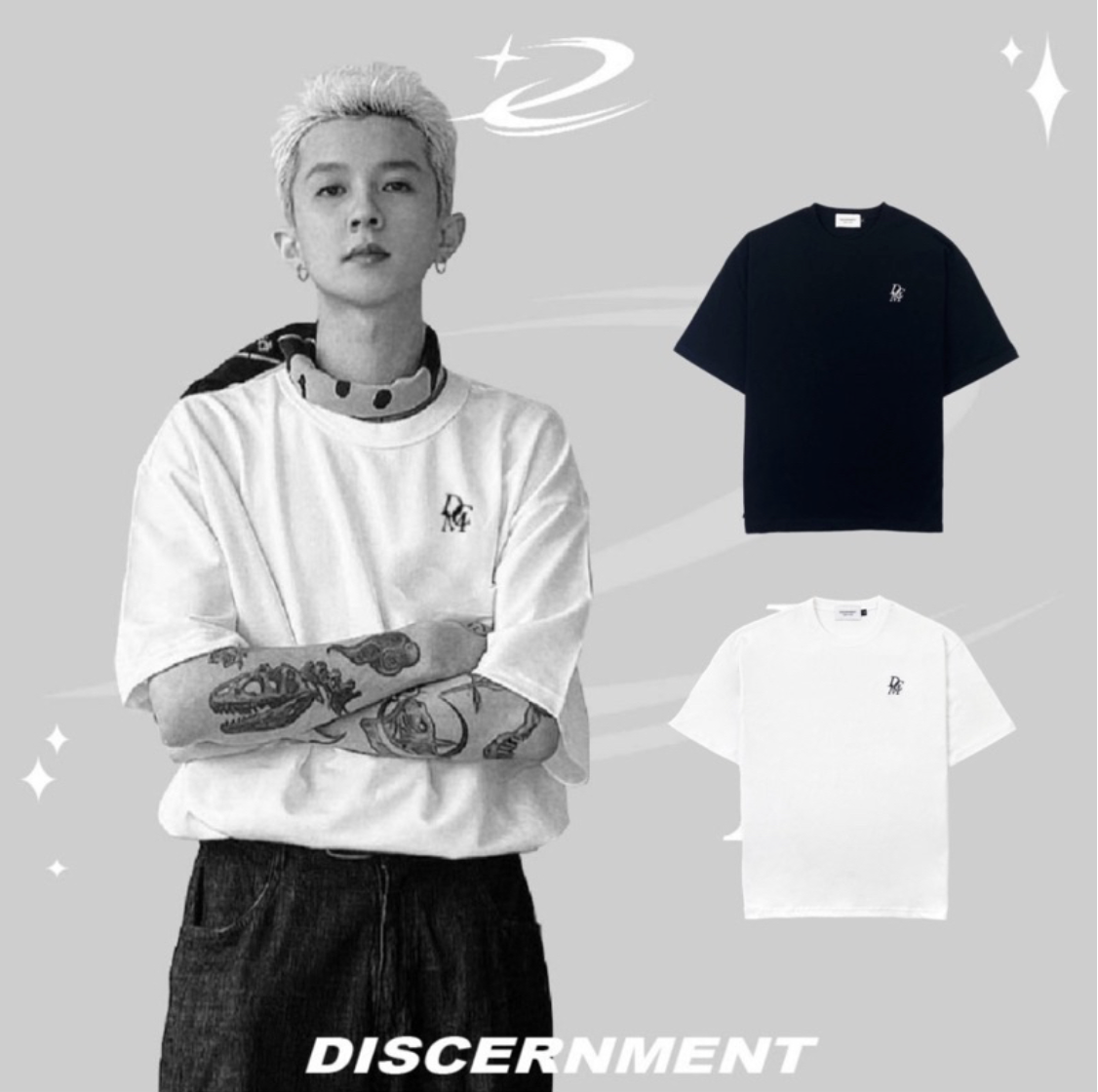 DISCERNMENT DCM 堆疊LOGO刺繡 基礎 短T 素T BASIC LOGO T