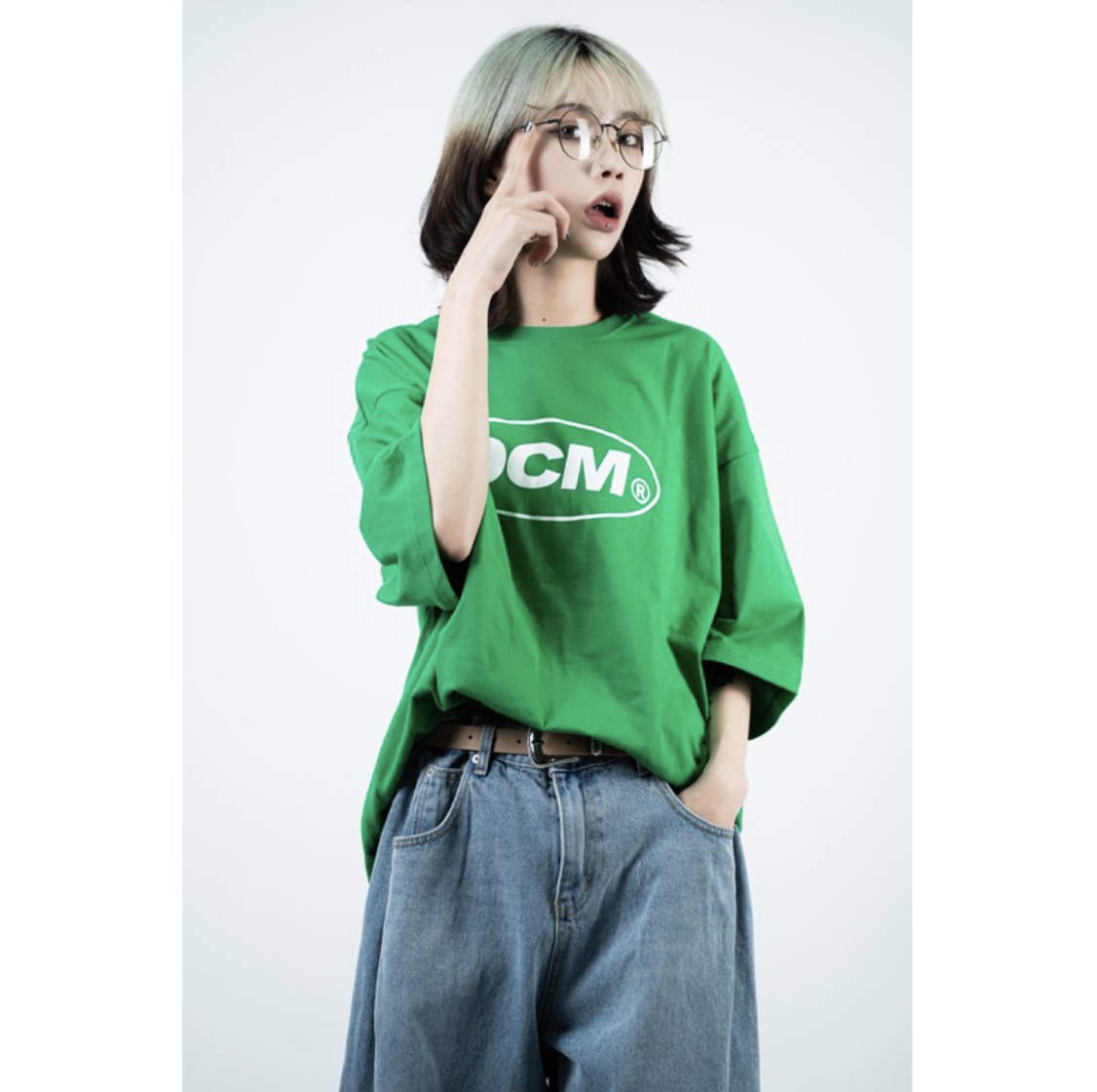 DISCERNMENT DCM 16支純棉 經典弧框 LOGO 落肩 寬鬆 五分袖