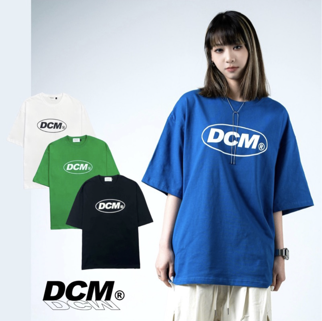 DISCERNMENT DCM 16支純棉 經典弧框 LOGO 落肩 寬鬆 五分袖