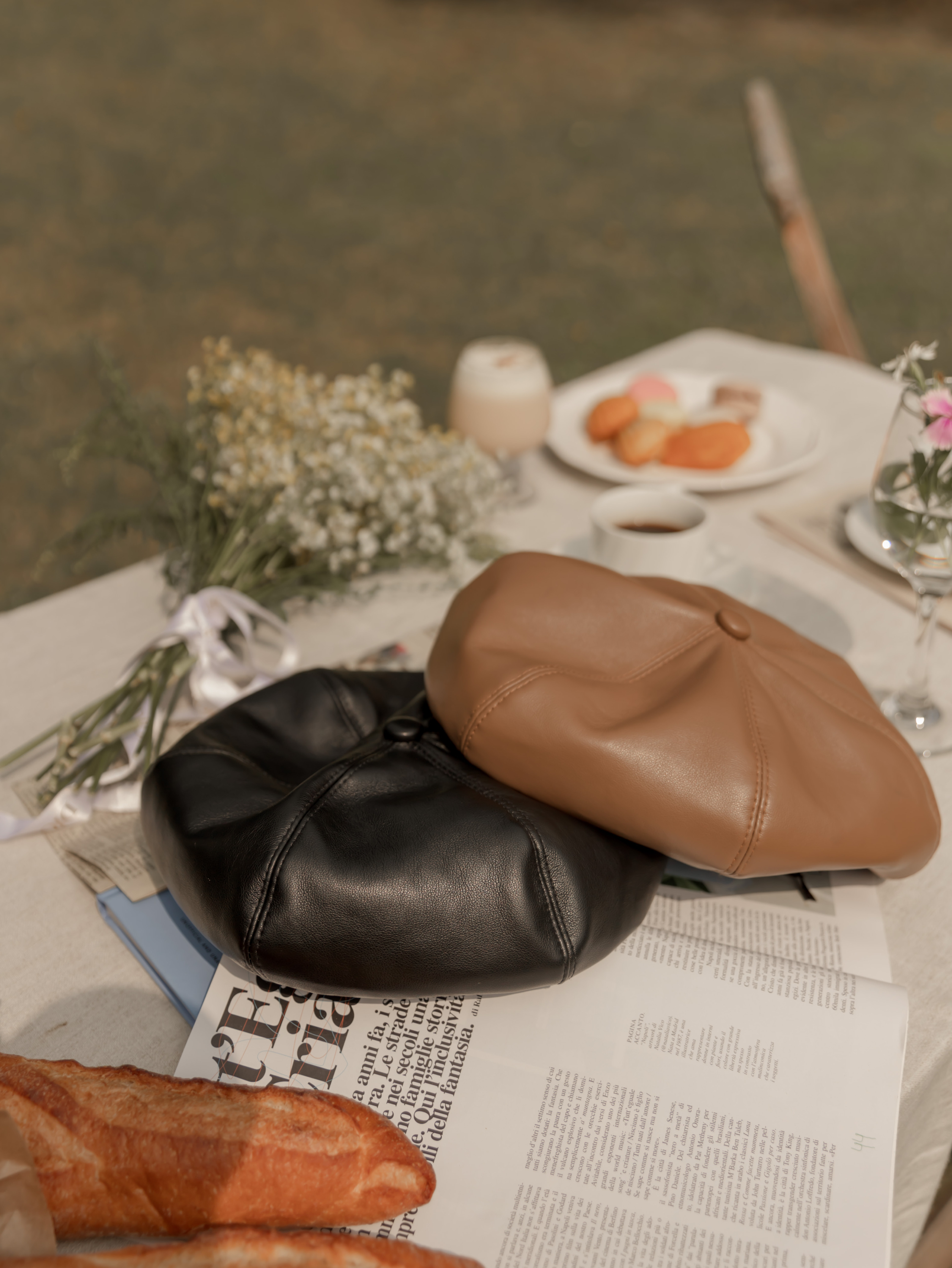 質感皮面料南瓜帽（2色）