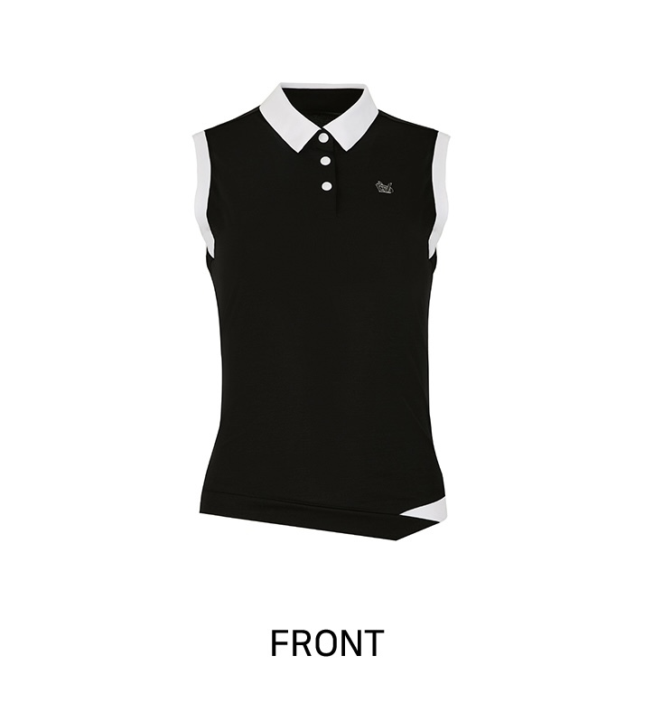 女 10M 韓國度維克高球品牌 5折起/法式撞色Y領無袖T上衣/高爾夫球衣 網球衣