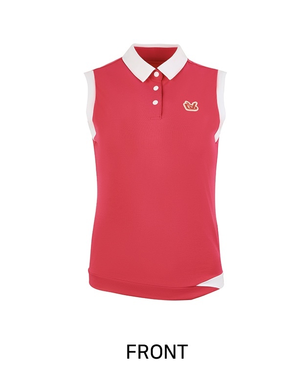 女 10M 韓國度維克高球品牌 5折起/法式撞色Y領無袖T上衣/高爾夫球衣 網球衣