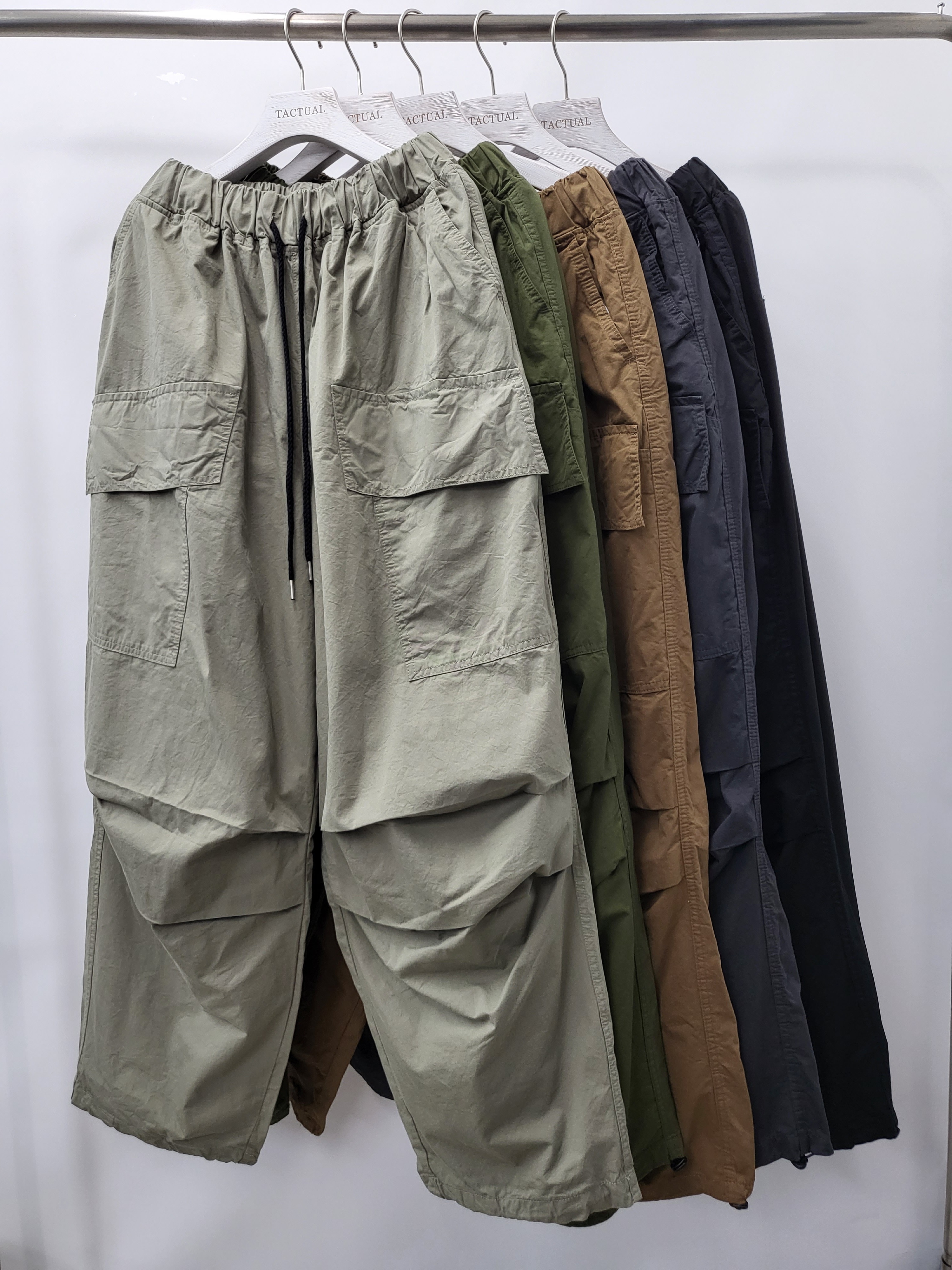 淨色鬆身可束腳工裝褲 P2600