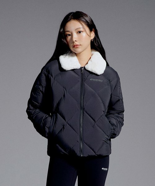 Discovery Melrose 發現探索 翻領 羽絨外套 女款 碳黑色  OCT