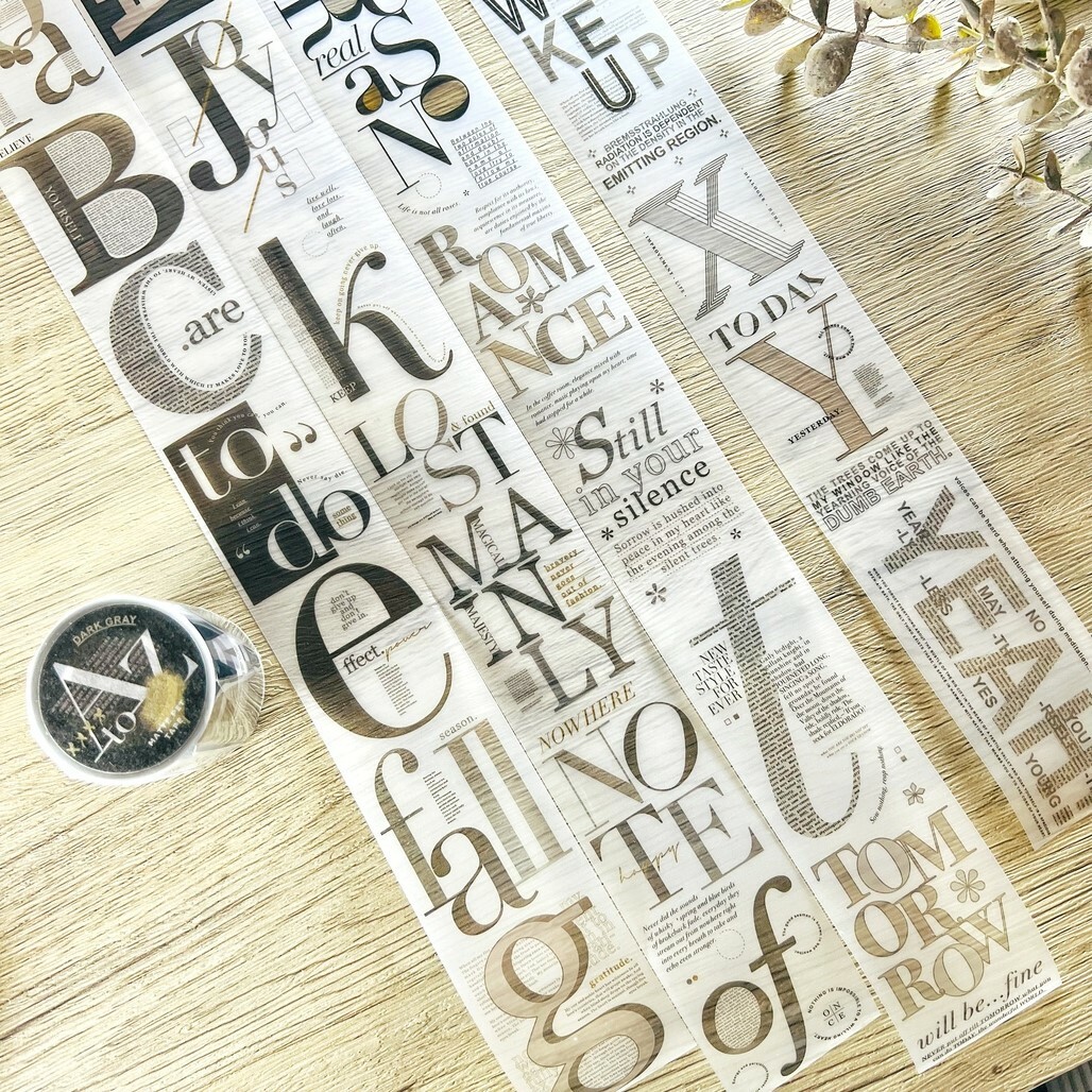 小行星B610．A to Z 深灰 5cm霧面/亮面PET膠帶 <整捲/分裝>