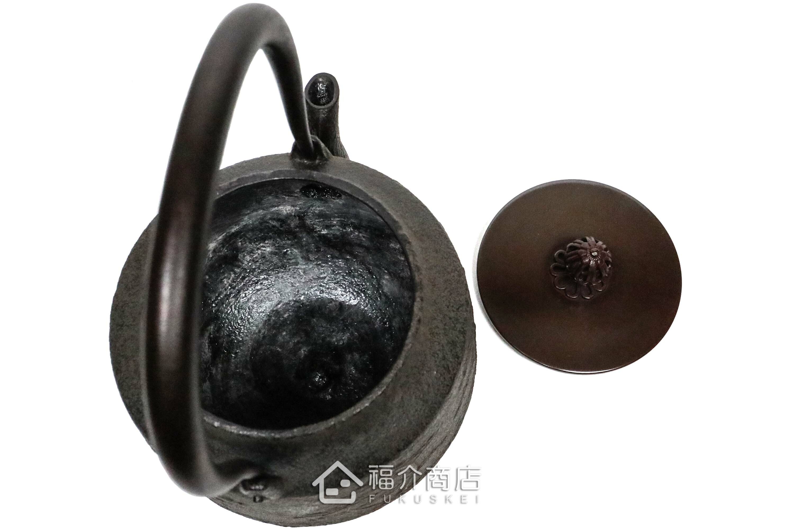 煮水泡茶用的銅蓋松紋鐵壺